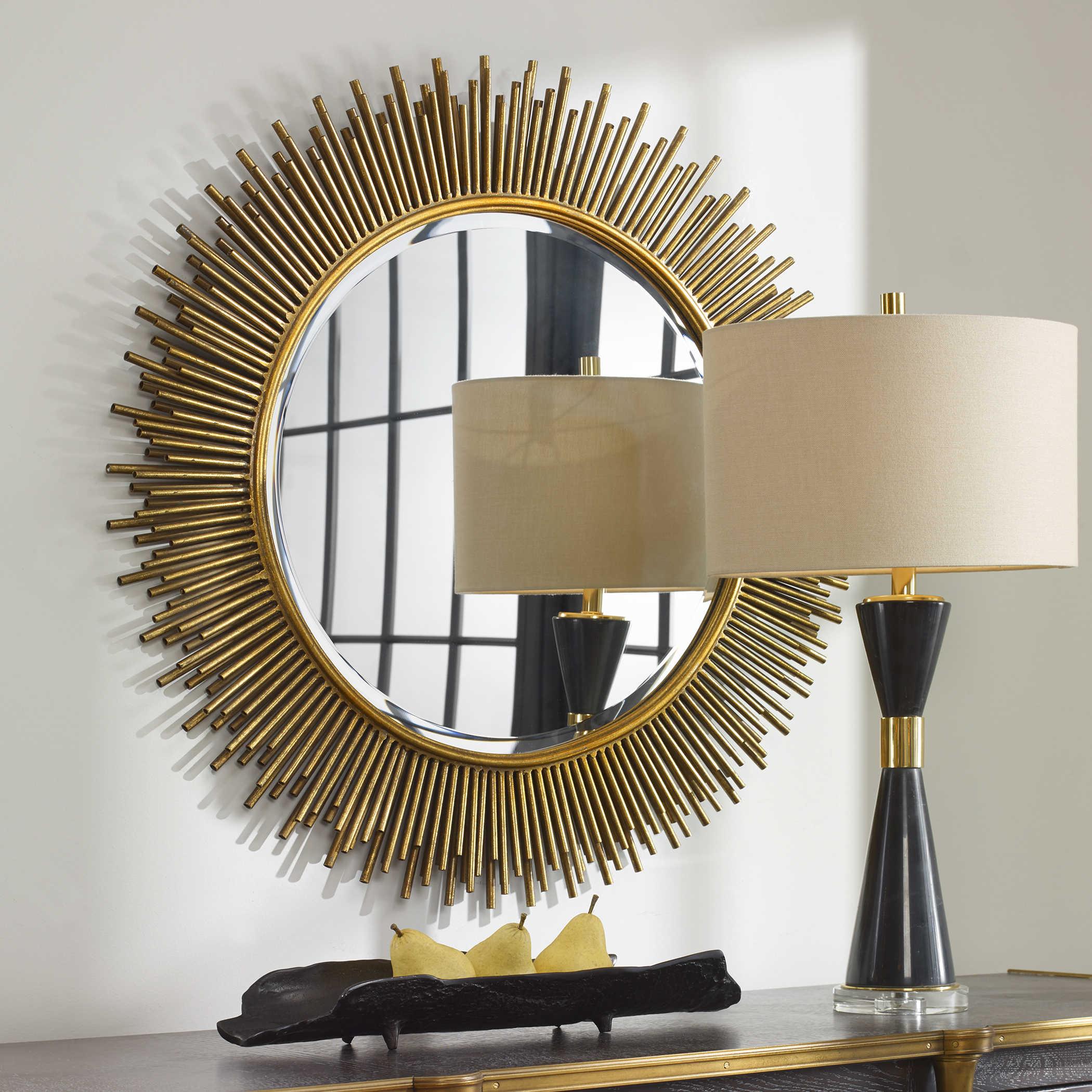 MARLO ROUND GOLD MIRROR - Remutear