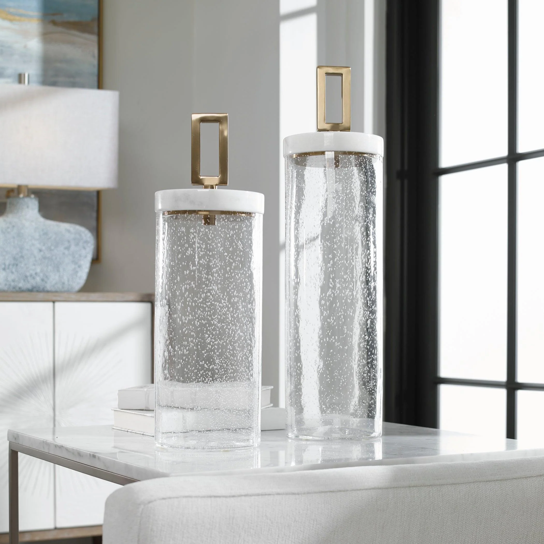 HAYWORTH SEEDED GLASS CONTAINERS, SET/2 - Remutear