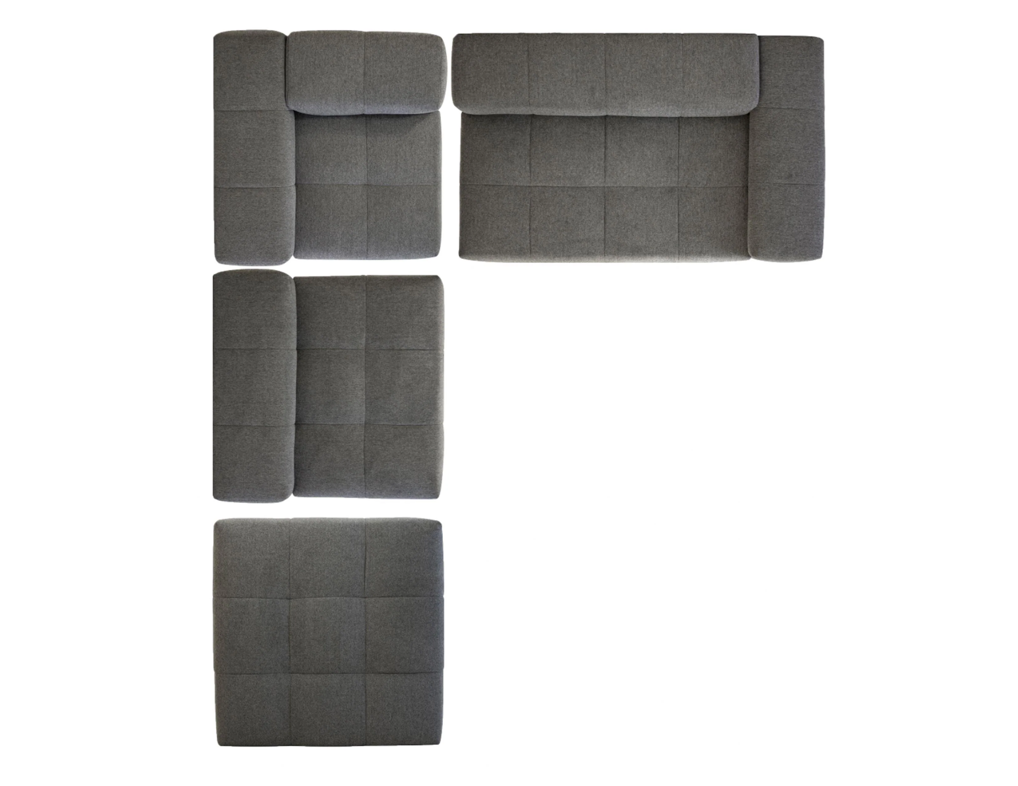 MALLOW Sectional 4-Piece (Corner, LAF, 1 Armless, Ottoman) - Remutear