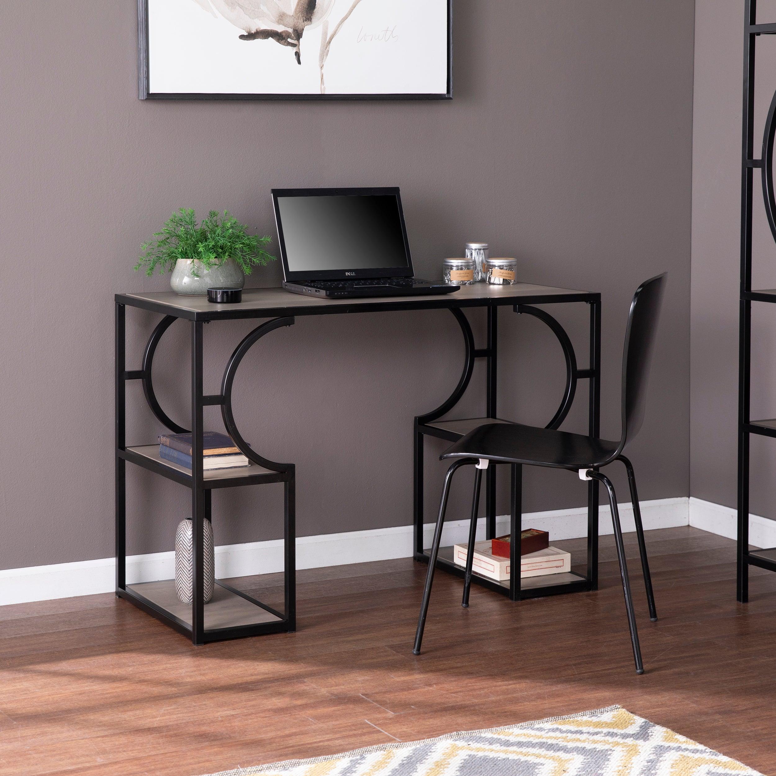Tyberton Writing Desk w/ Storage - Remutear