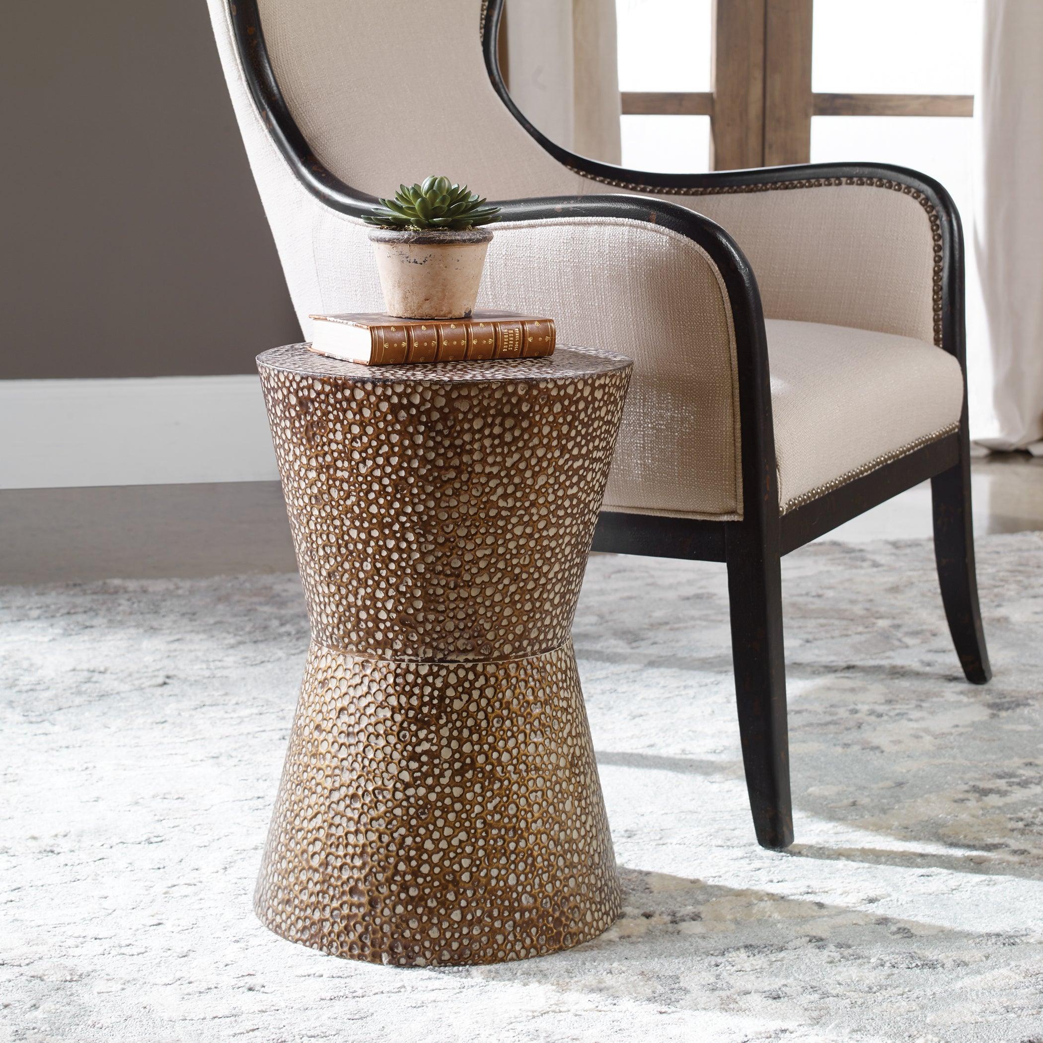 CUTLER DRUM SHAPED ACCENT TABLE - Remutear