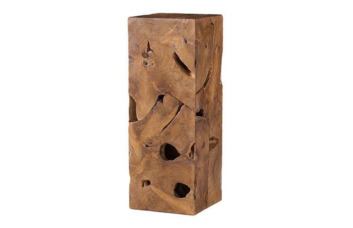 Teak Slice Pedestal, Square, MD - Remutear