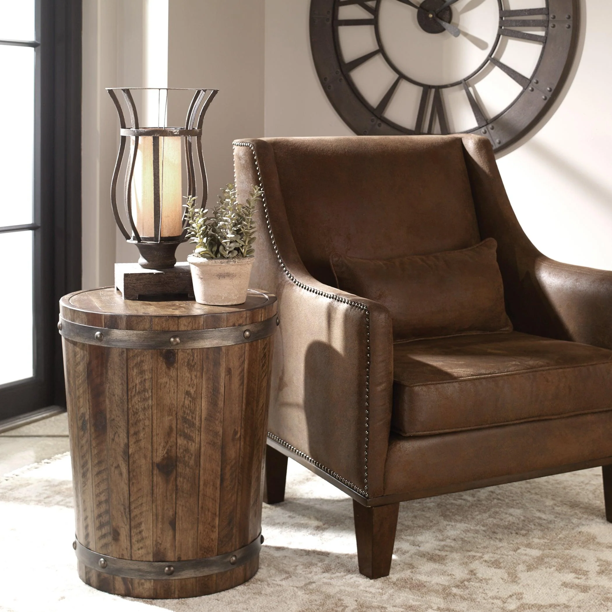 Ceylon Wine Barrel Side Table - Remutear