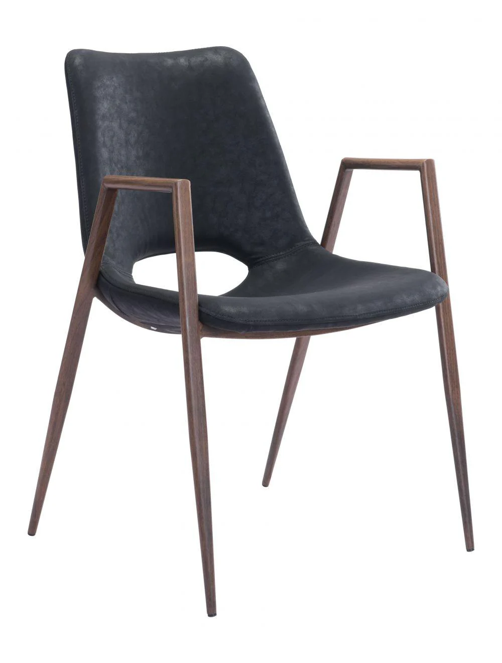 Desi Dining Chair (Set of 2) Black & Walnut - Remutear