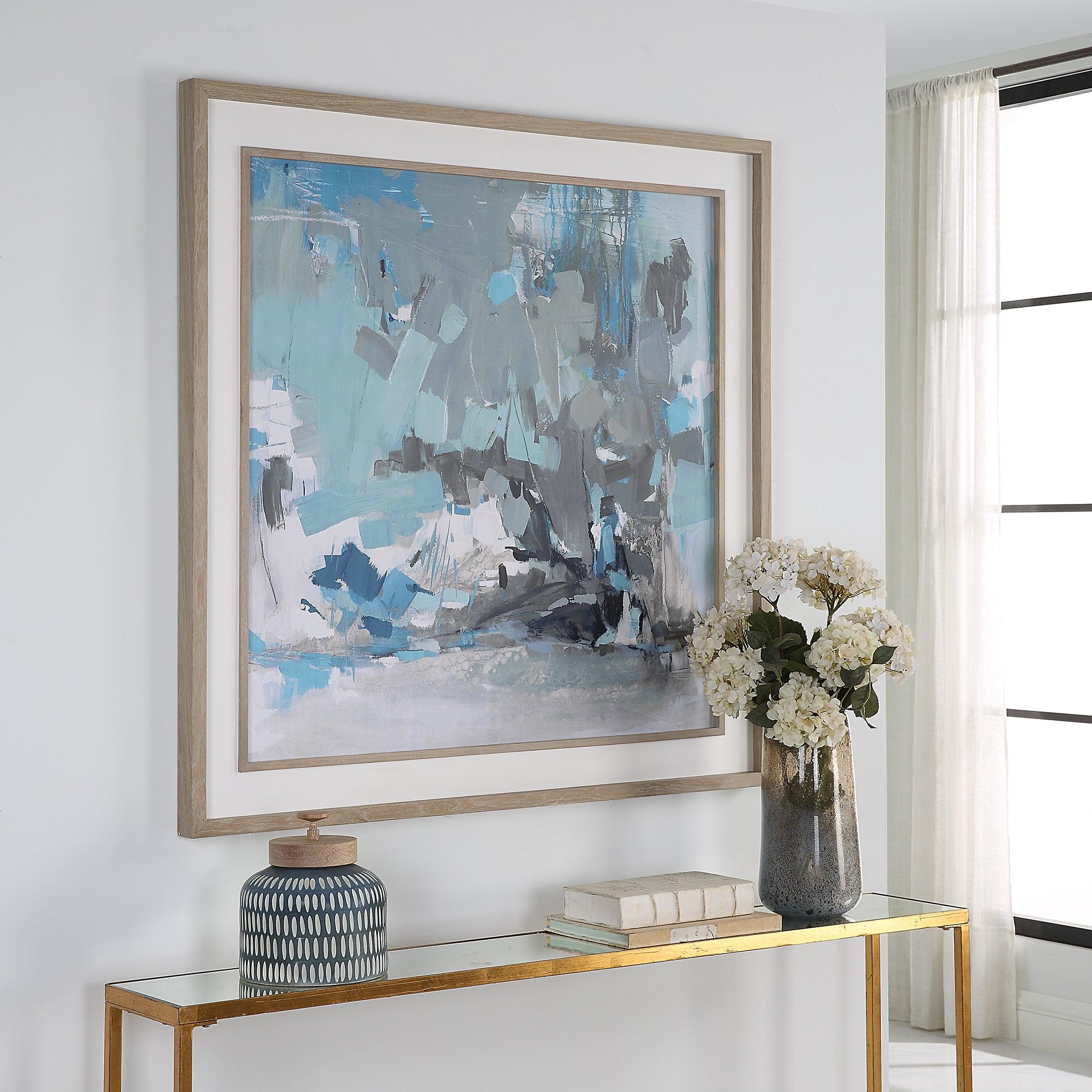Misty Moonlight Abstract Framed Print - Remutear
