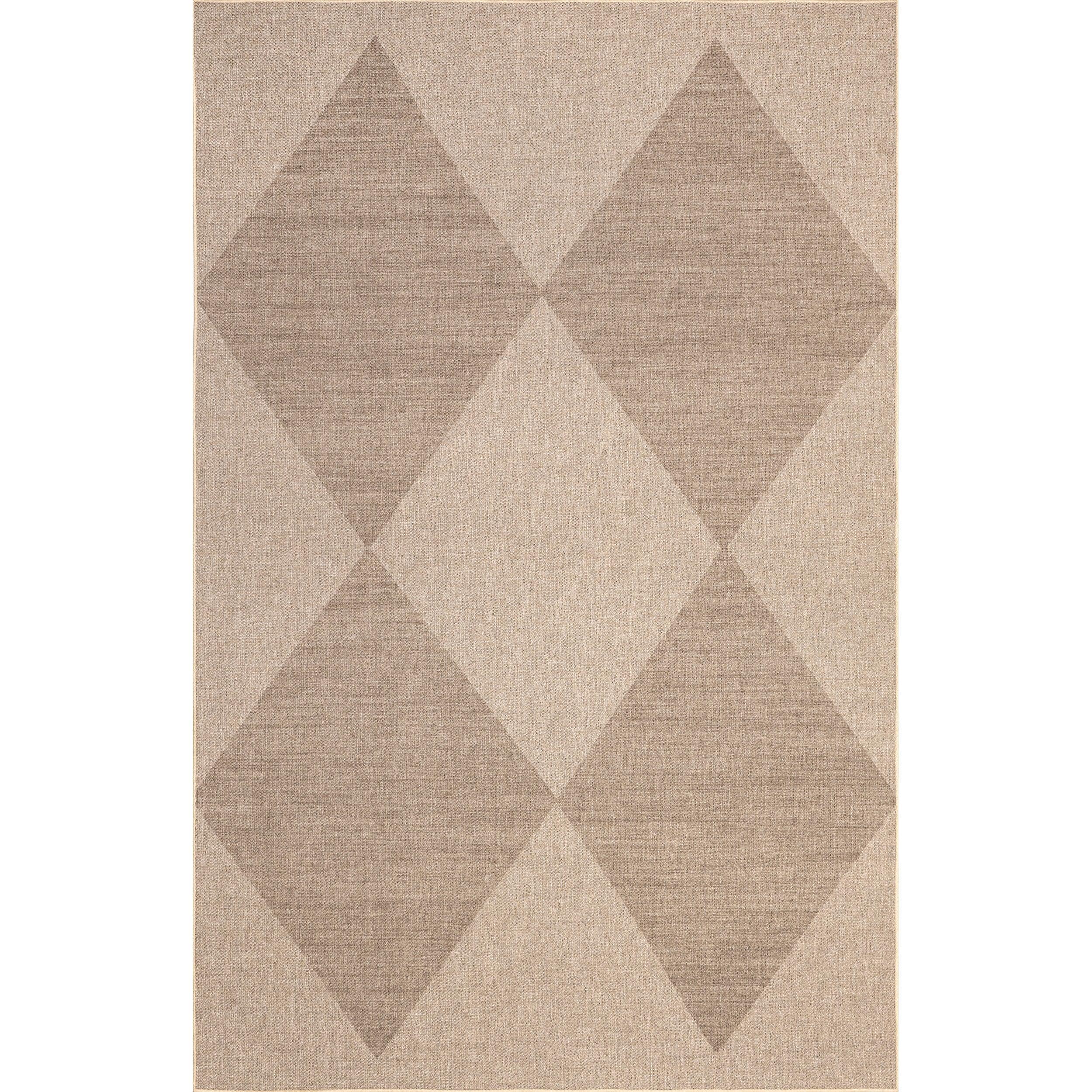 Simple Diamond Easy-Jute Machine Washable Area Rug - Remutear