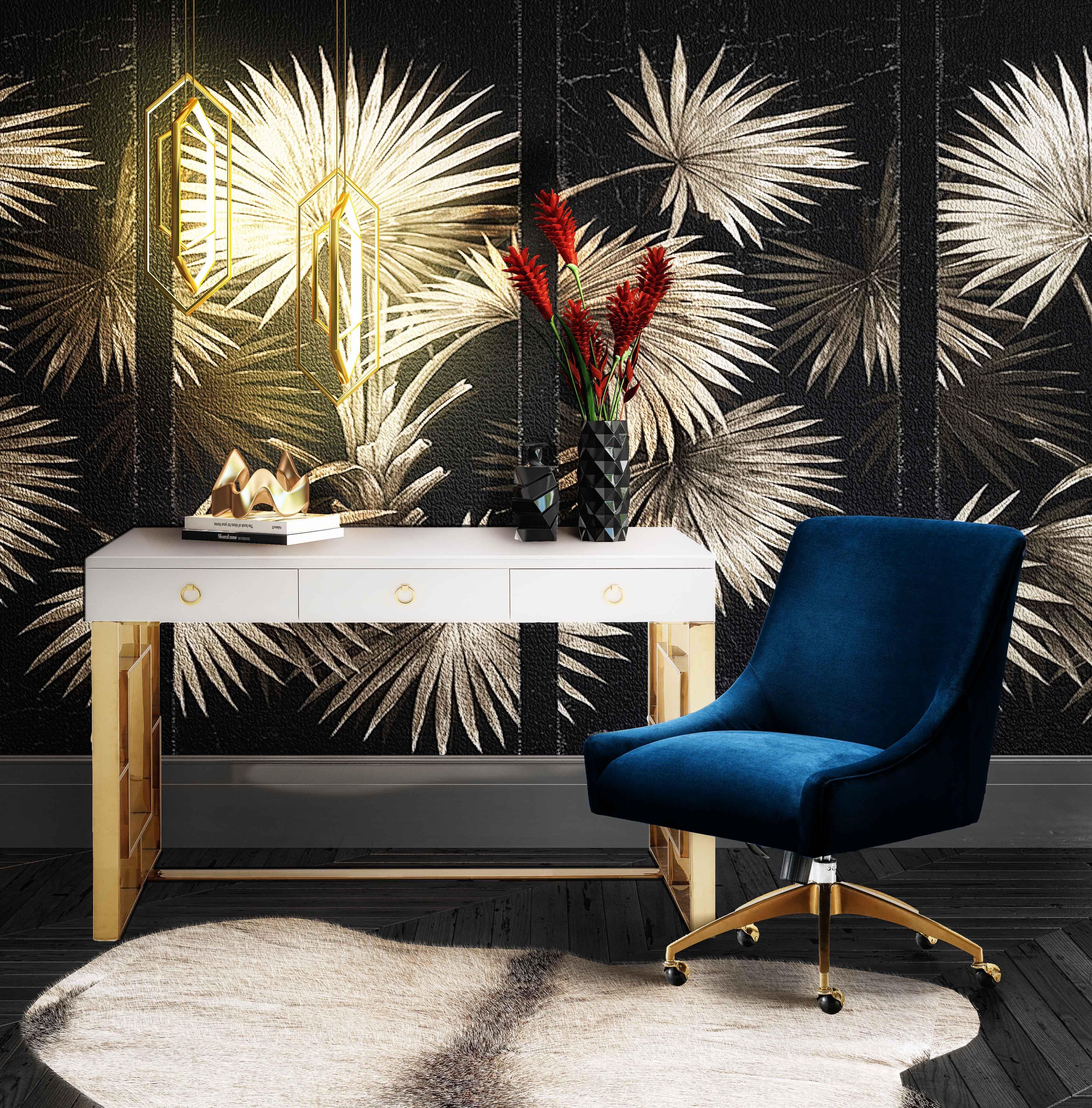 Beatrix Navy Office Swivel Chair - Remutear