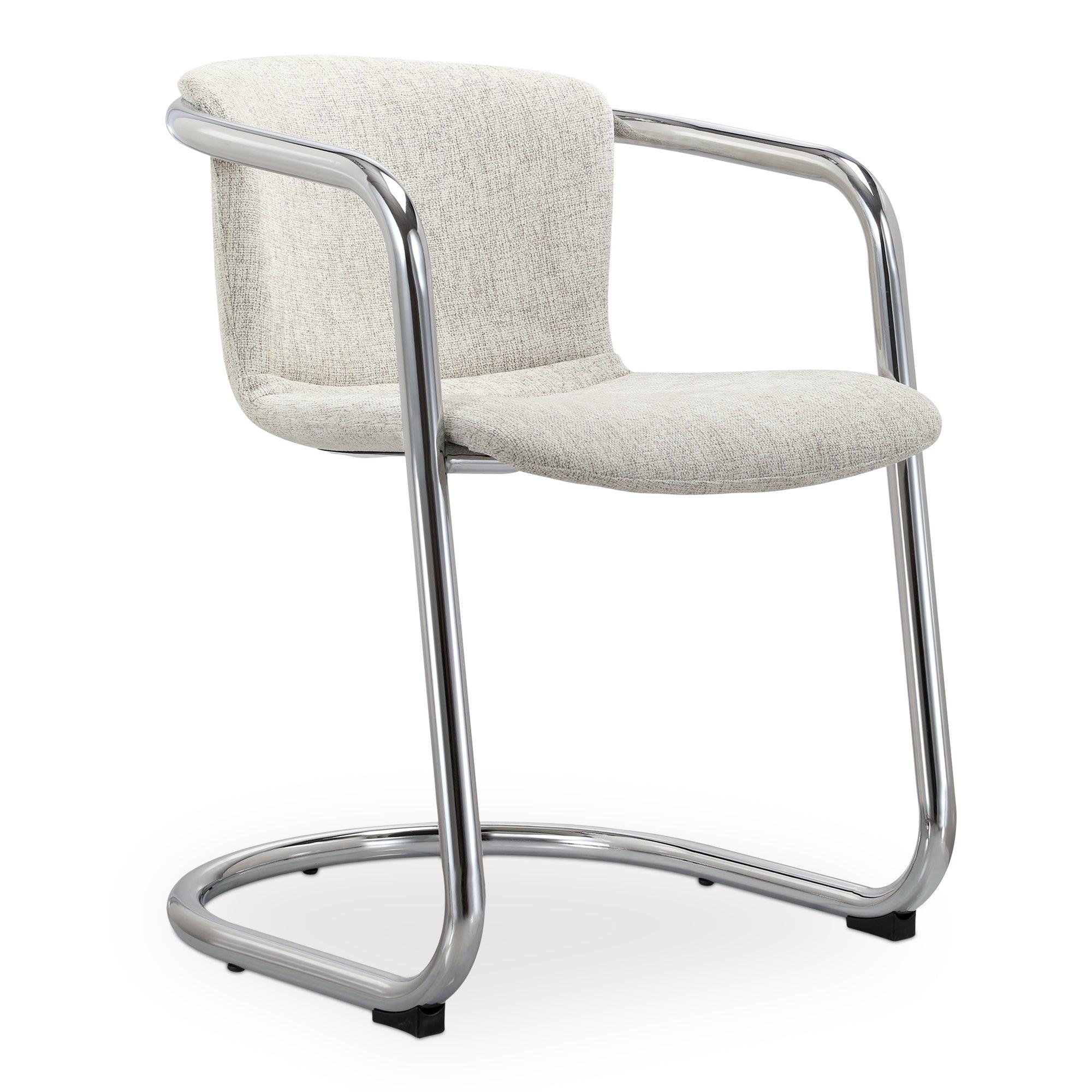 Freeman Chrome Frame Dining Chair Blended Cream - Set Of Two - Remutear