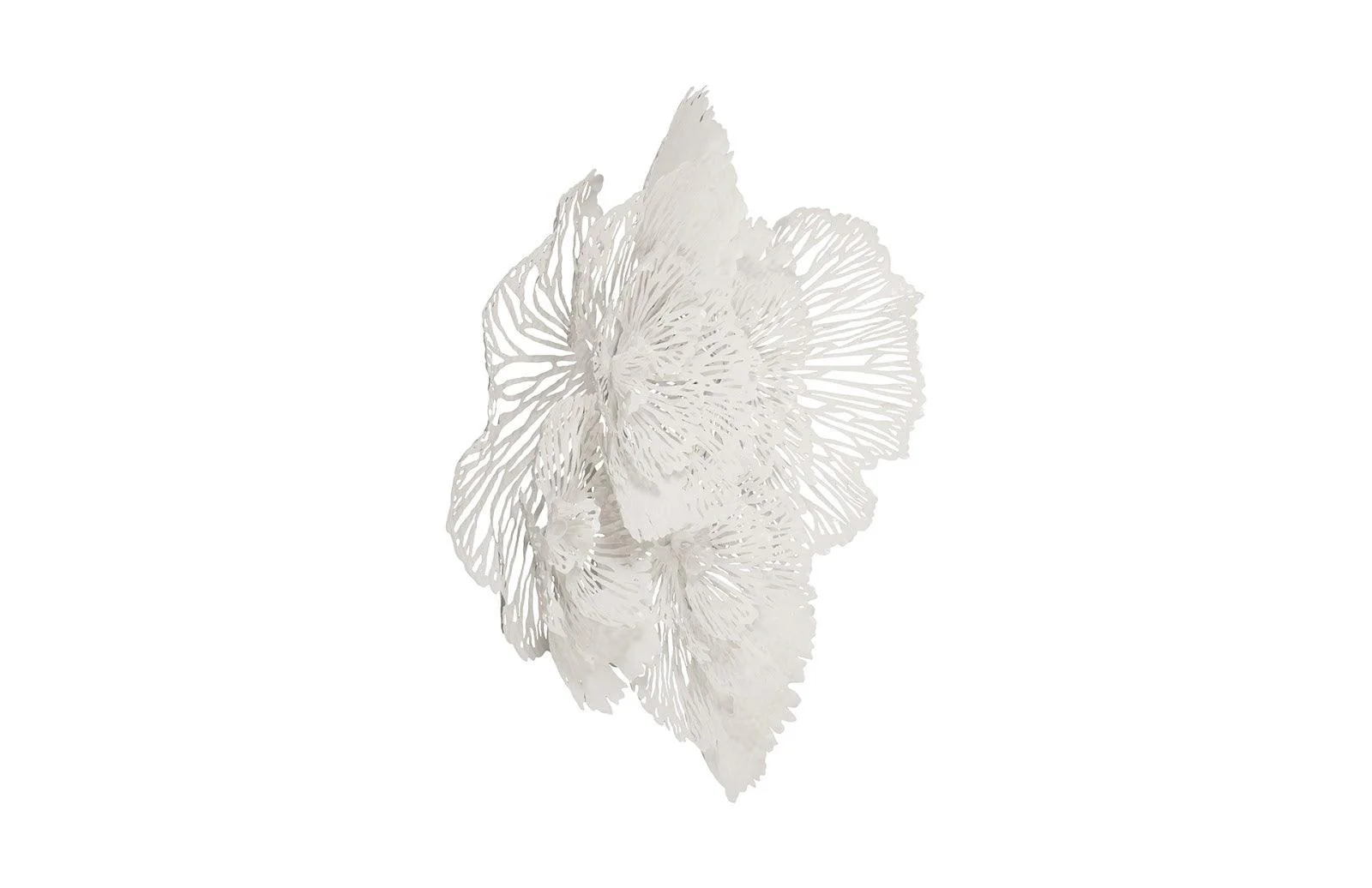 Flower Wall Art, Large, White, Metal - Remutear