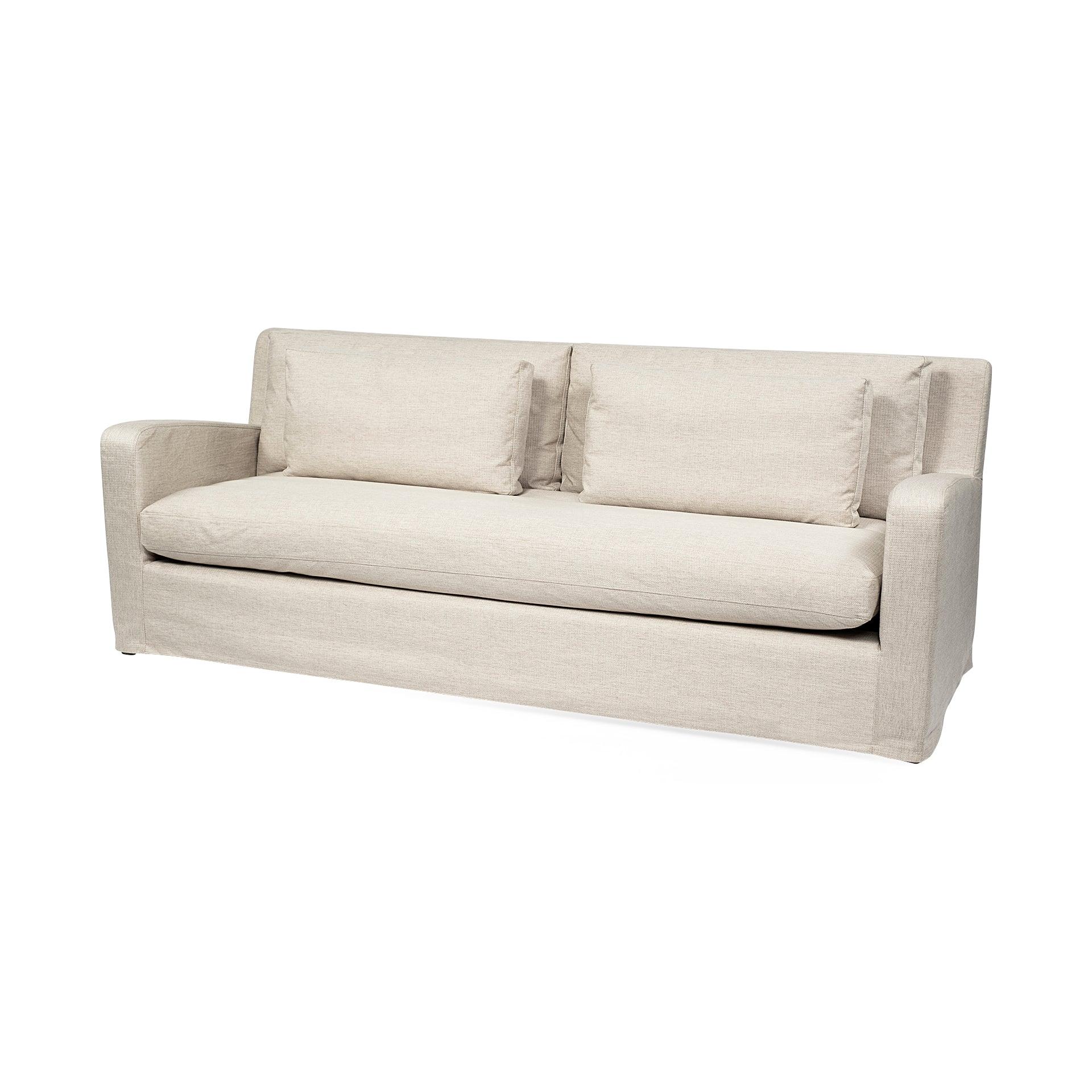 Denly II 92.5 X 38.25 X 34.5  Beige Slipcover Three Seater Sofa - Remutear