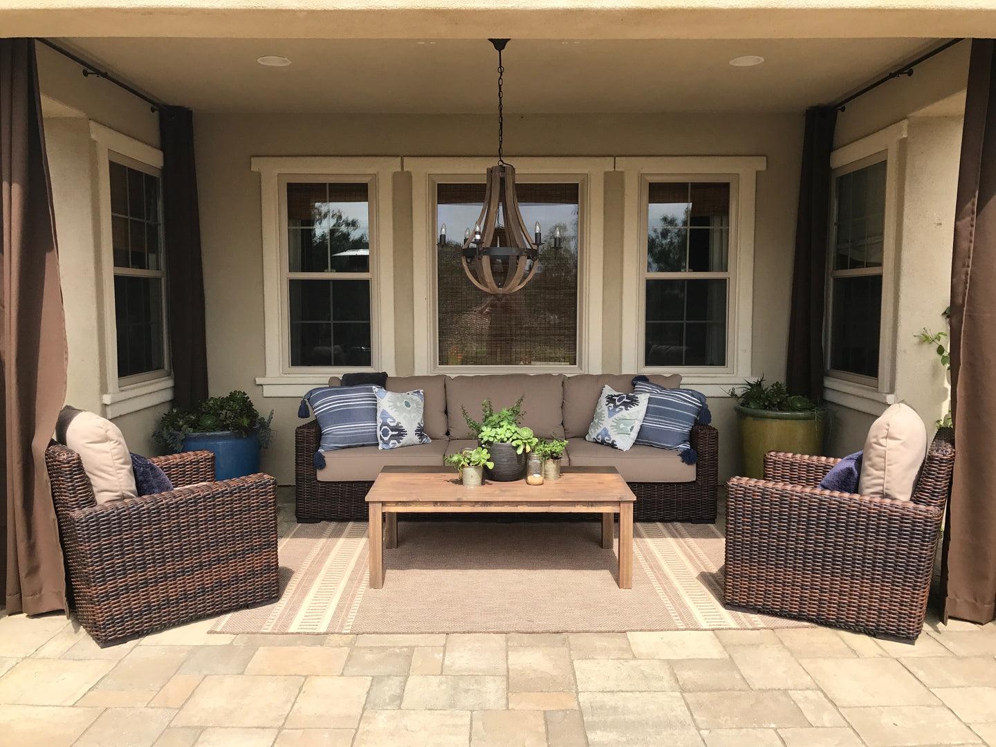 Montecito Sofa in Canvas Flax w/ Self Welt - Remutear
