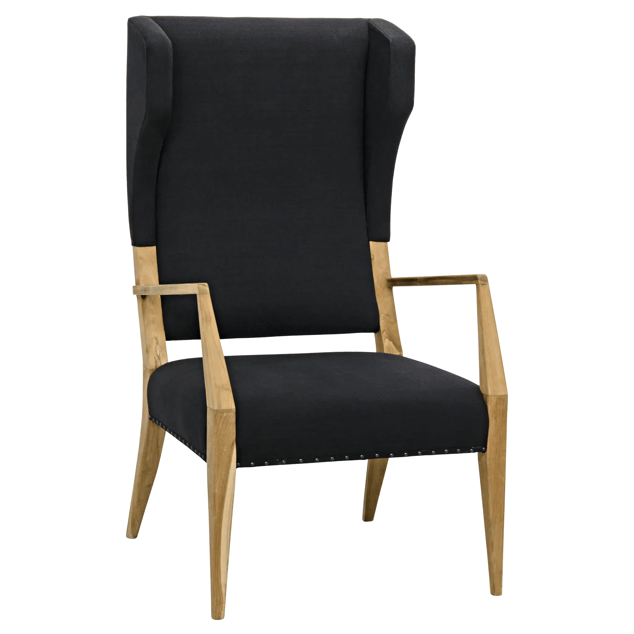 Narciso Chair, Teak with Black Woven Fabric - Remutear