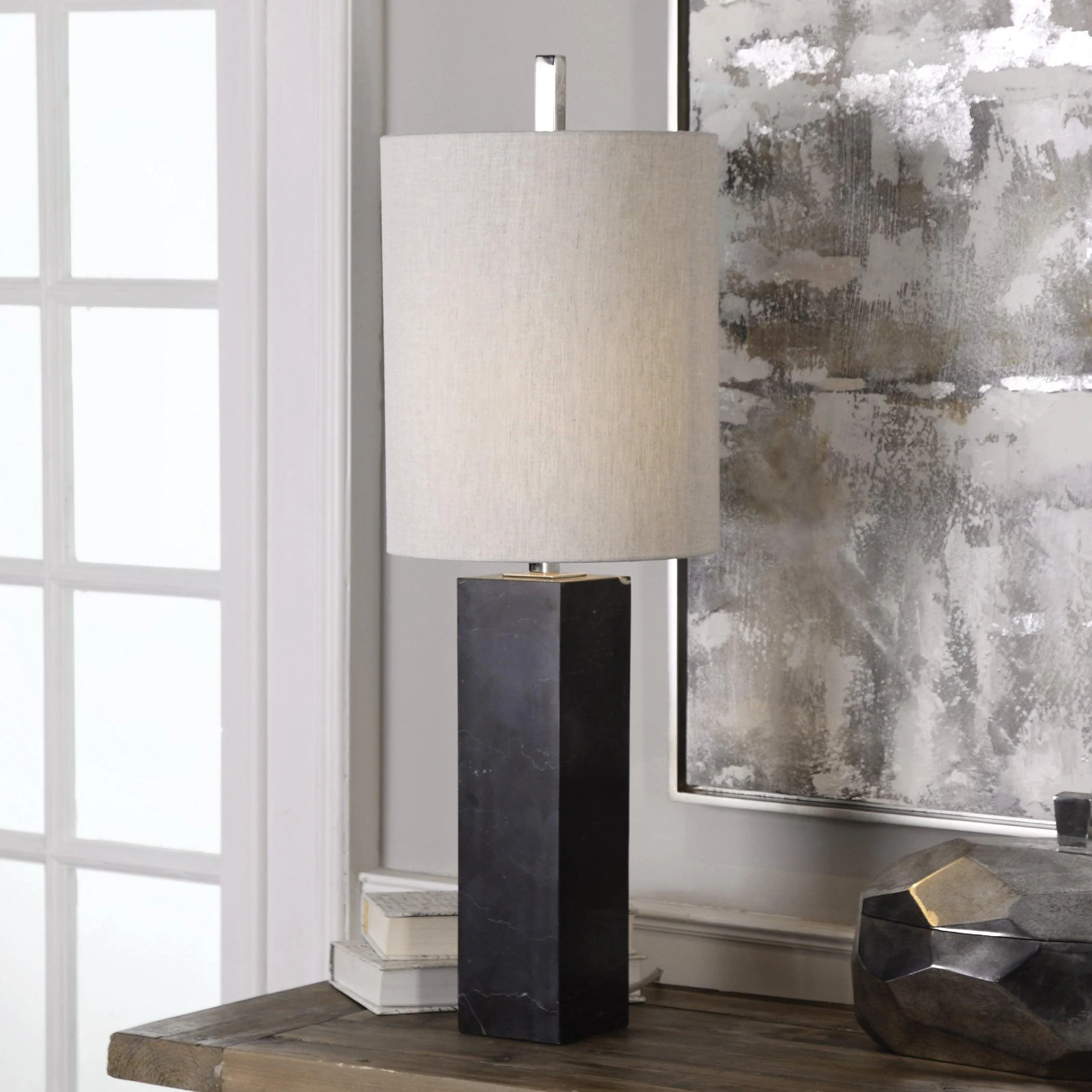 DELANEY MARBLE COLUMN ACCENT LAMP - Remutear