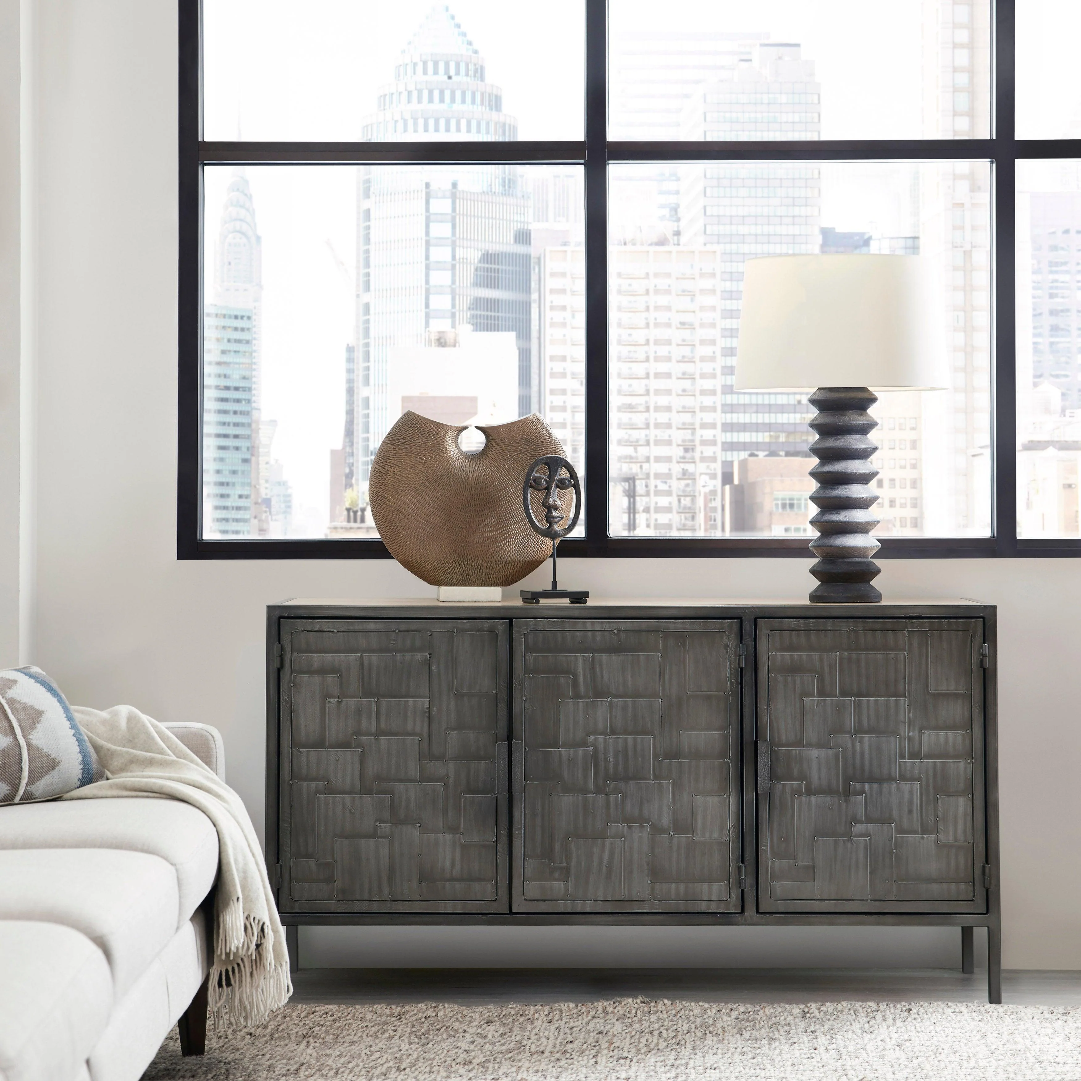 3-Door Metal Sideboard - Remutear