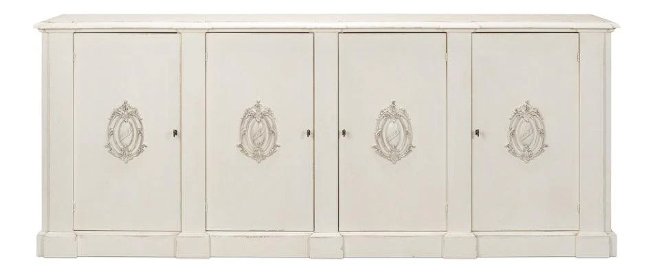 Crested Wall Cabinet White/White Finish - Remutear