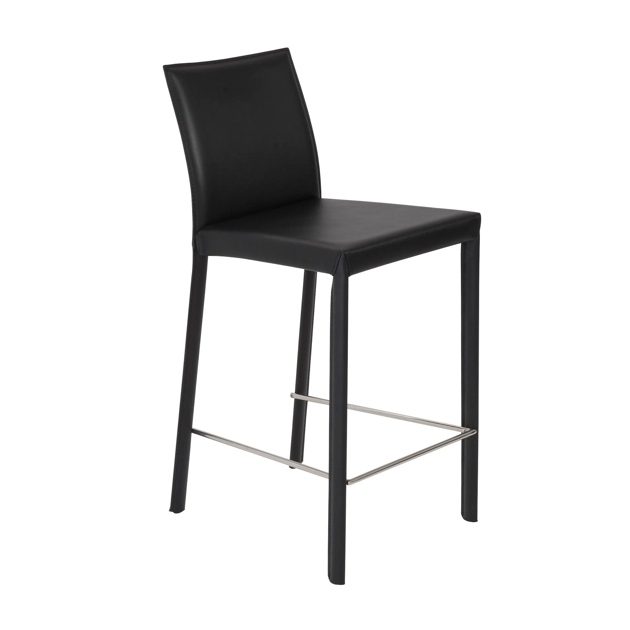 Hasa Counter Stool with Polished Staless Steel Legs - Set of 2 - Remutear