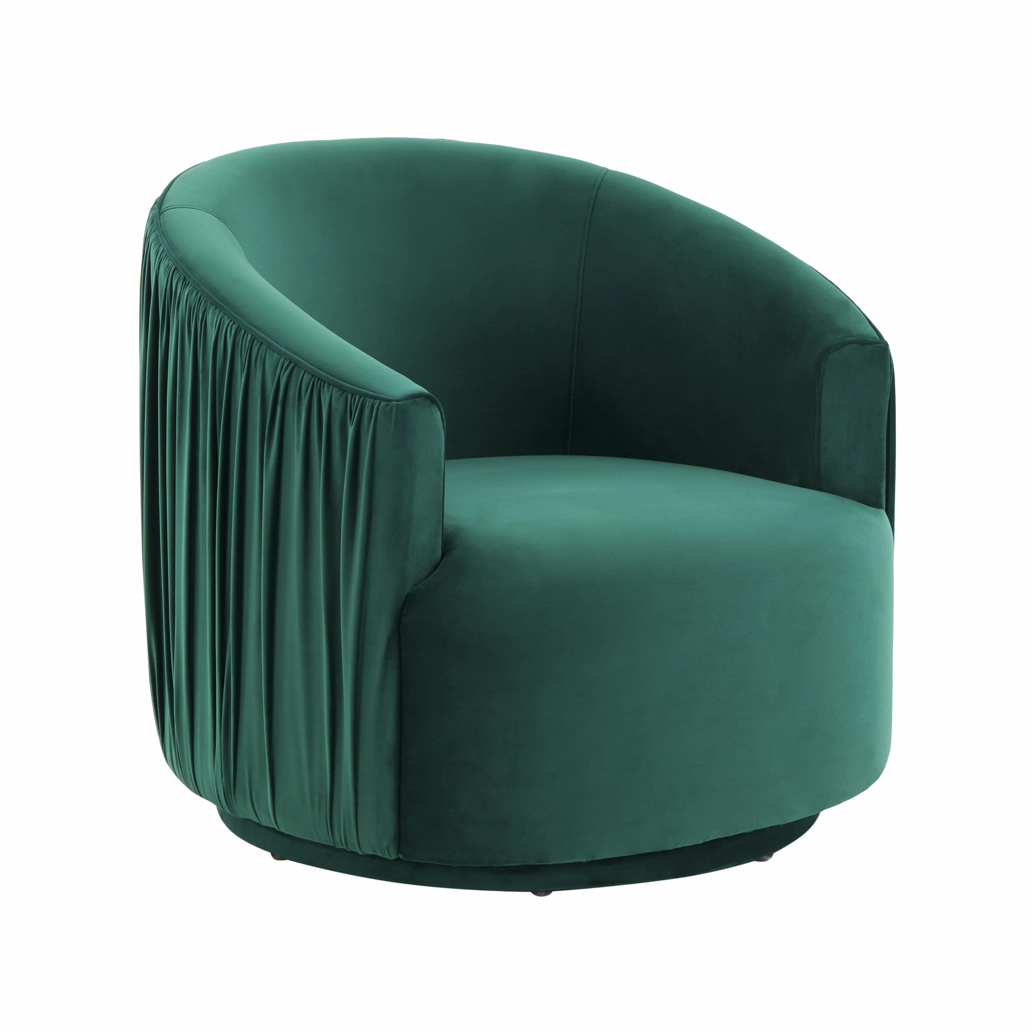 London Forest Green Pleated Swivel Chair - Remutear