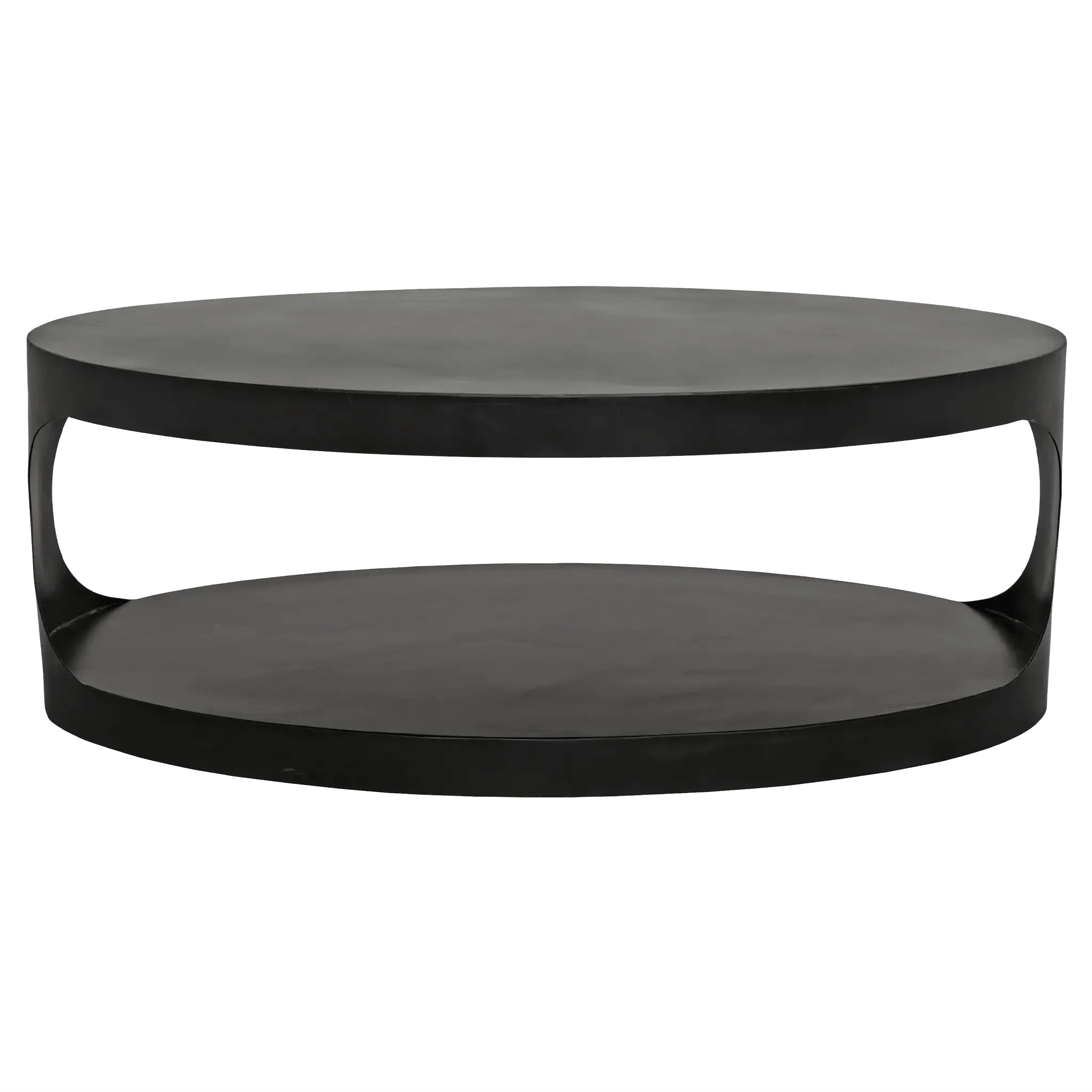 Eclipse Oval Coffee Table, Black Steel - Remutear