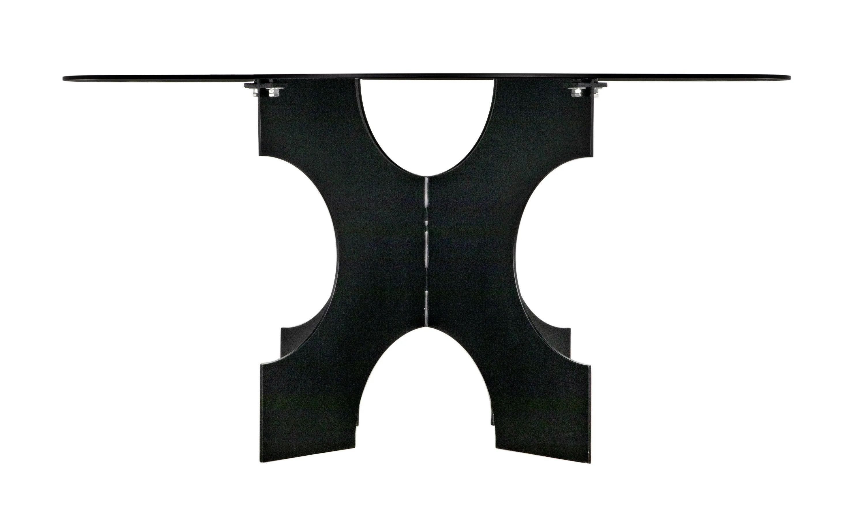 Element Dining Table, Black Metal - Remutear