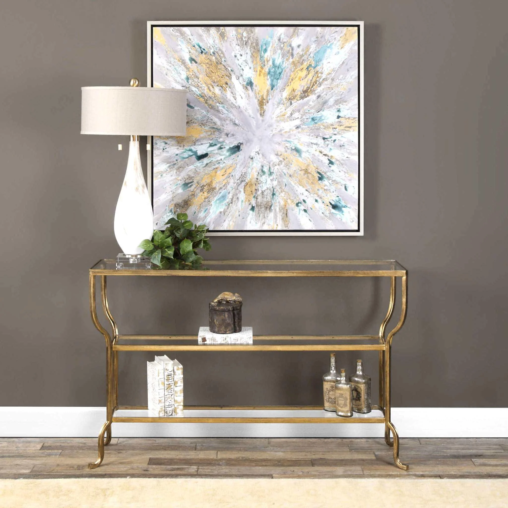 DELINE GOLD CONSOLE TABLE - Remutear