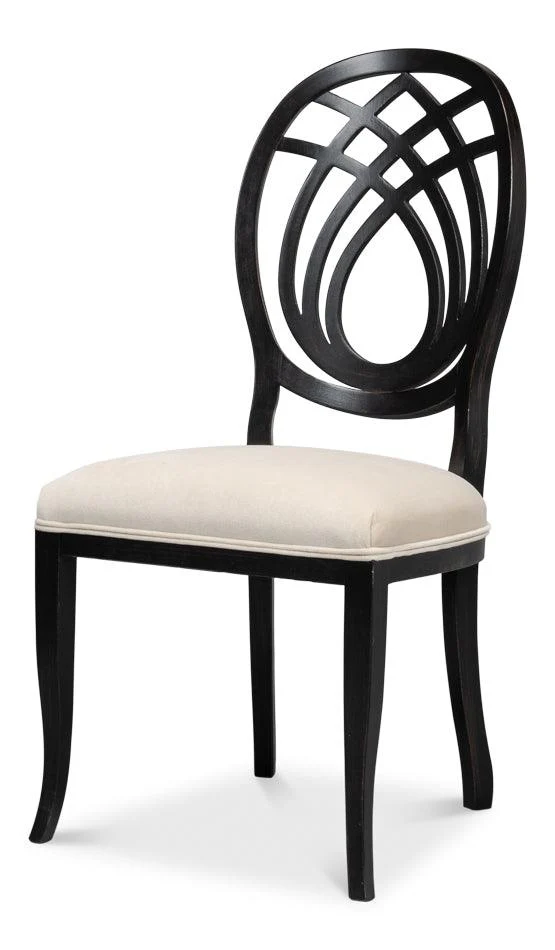 Goccia Side Chair - Nero - Banks Organza - Set of 2 - Remutear