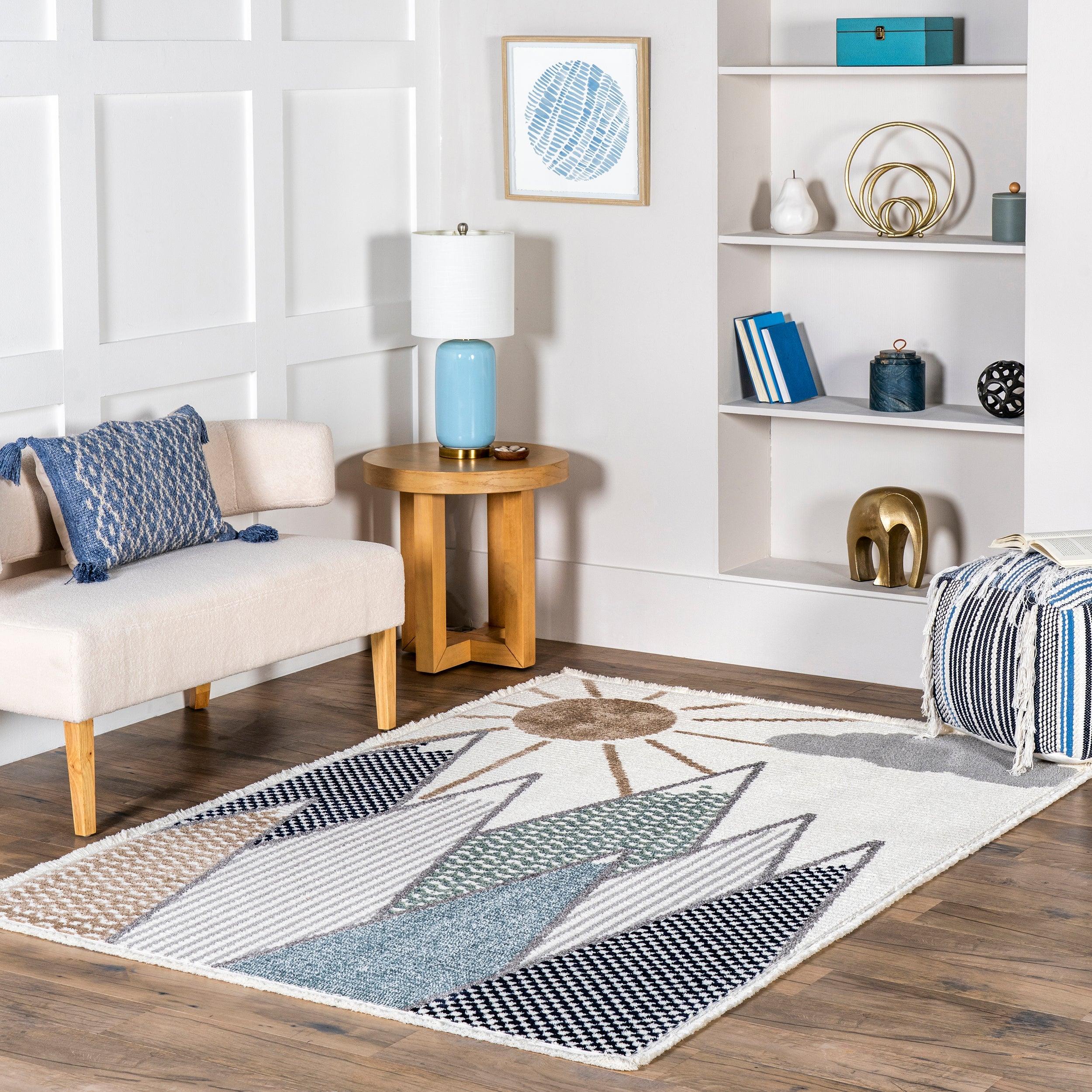 Elsha Rocky Mountains Kids Fringe Area Rug - Remutear