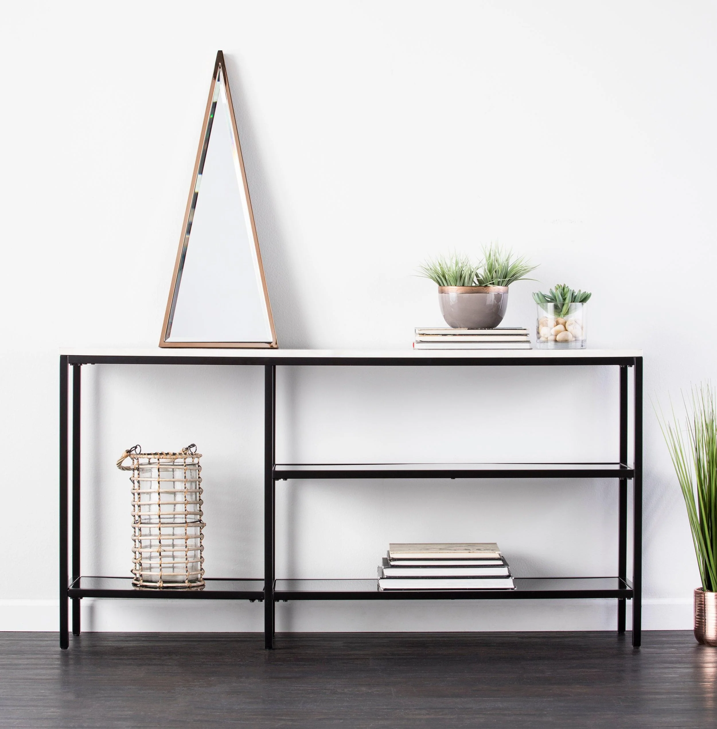 Holly & Martin Corman Faux Marble Narrow Console Table - Remutear