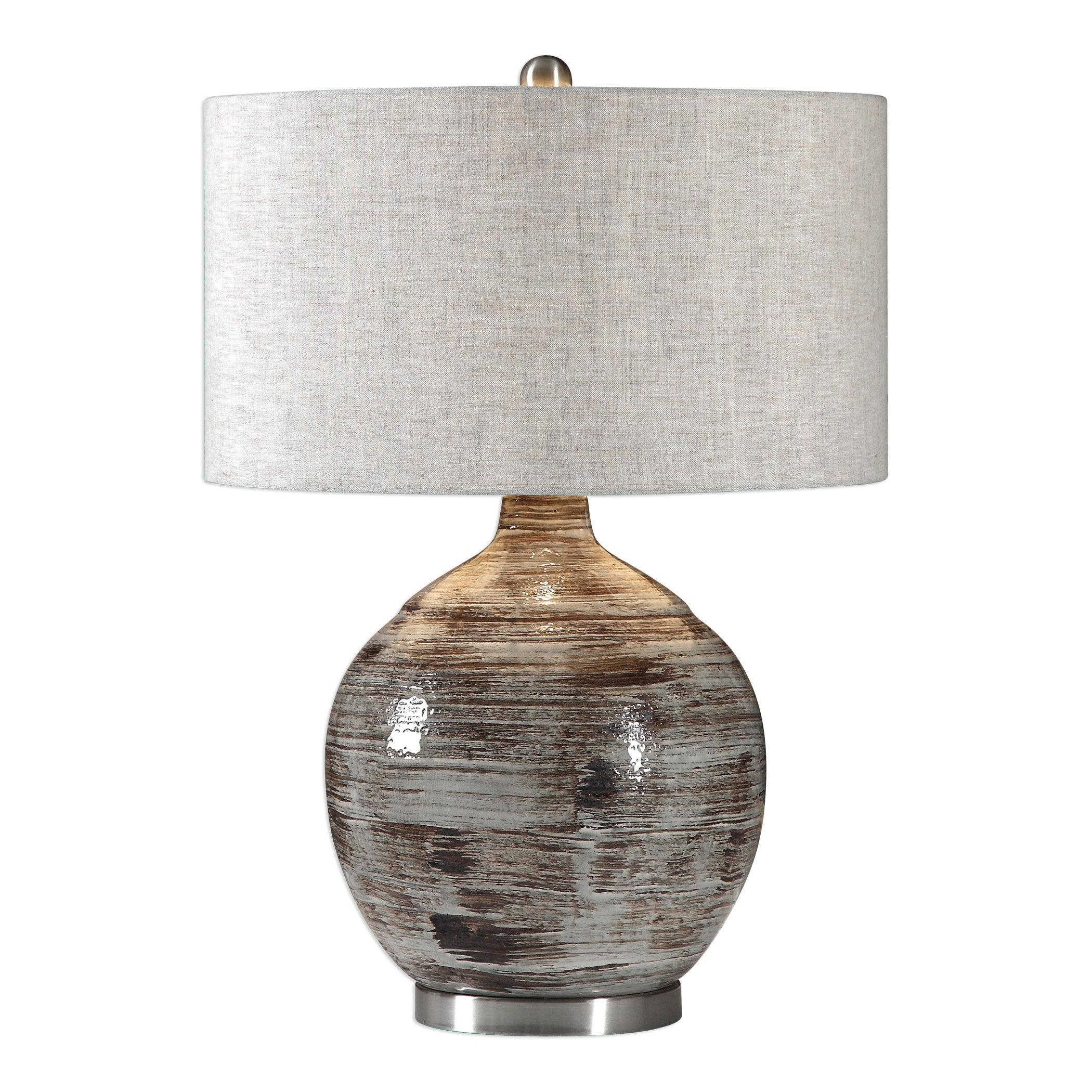 TAMULA DISTRESSED IVORY TABLE LAMP - Remutear