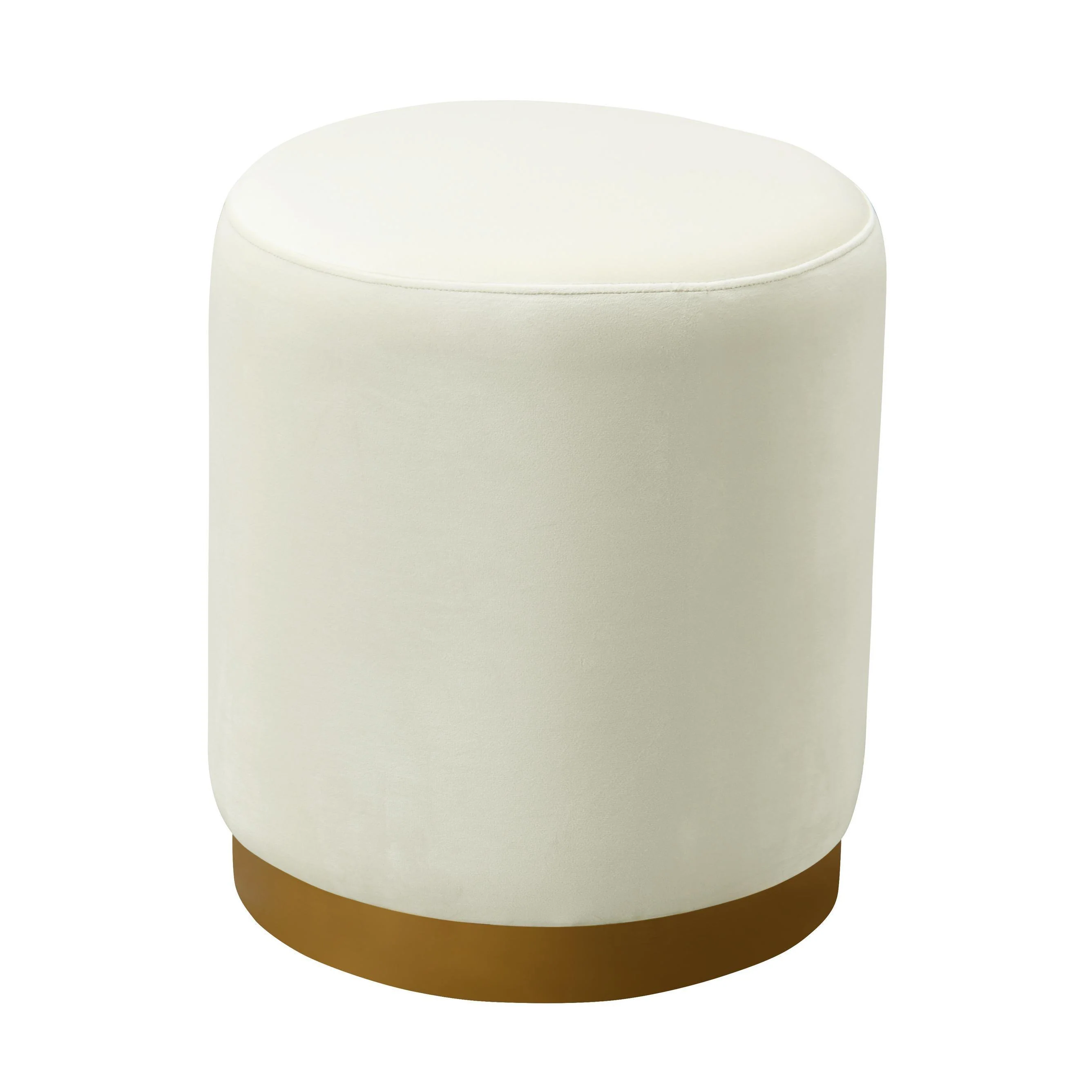 Opal Cream Velvet Ottoman with Gold Base - Remutear