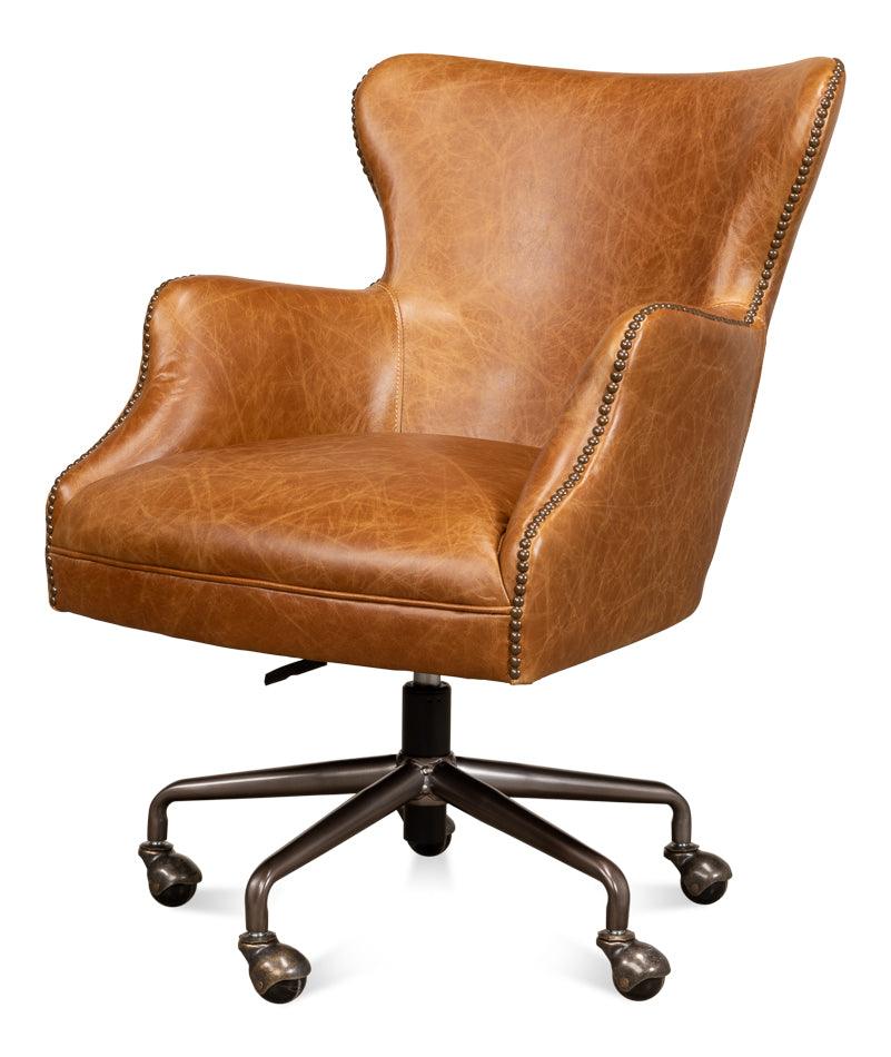 Andrew Jackson Desk Chair - Cuba Brown - Remutear