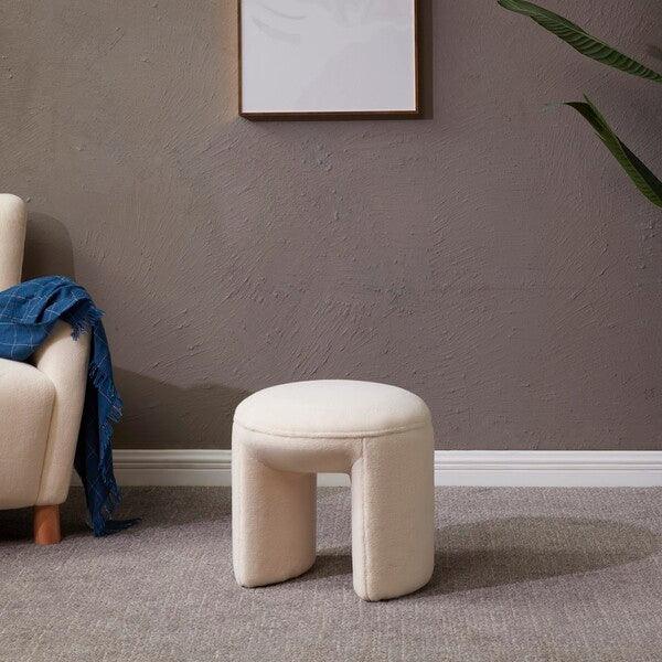 VIVIE FAUX SHEARLING OTTOMAN - Remutear