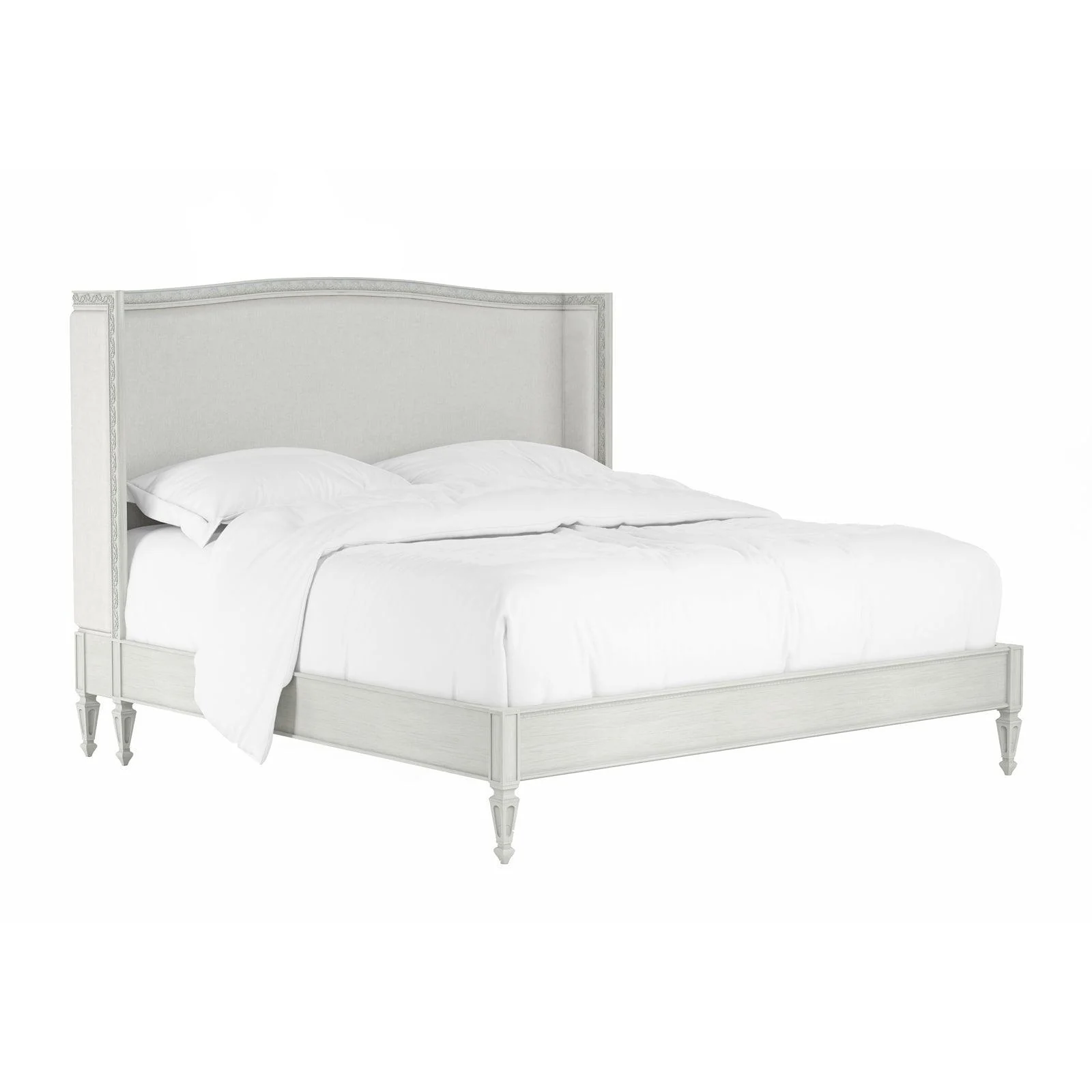 White Antisolar Upholstered Shelter King Bed - Remutear