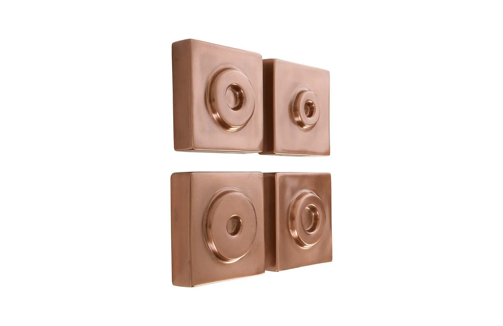 Cuadritos Wall Tiles, Set of 4, Polished Copper - Remutear