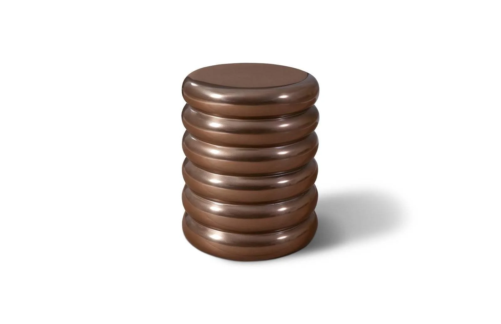 Ribbed Stool, Polished Bronze - Remutear