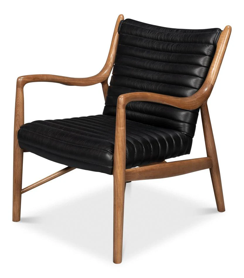 Singletary Leather Chair - Onyx Black - Remutear