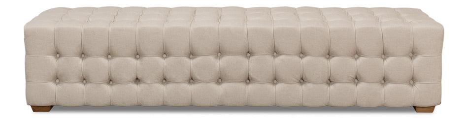Beam Bench - Tufted Beige Linen - Remutear