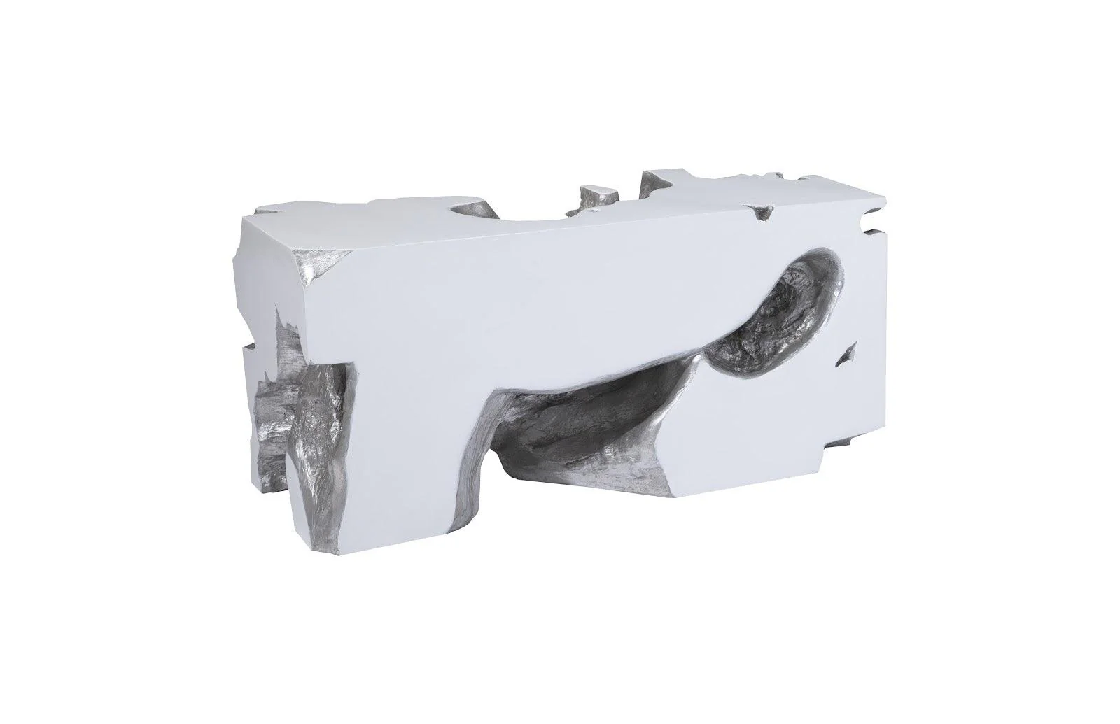 Freeform Bench, White, Silver Leaf, SM - Remutear