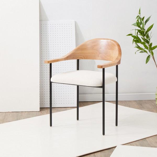 DENVER METAL FRAME AND BOUCLE DINING CHAIR - Remutear