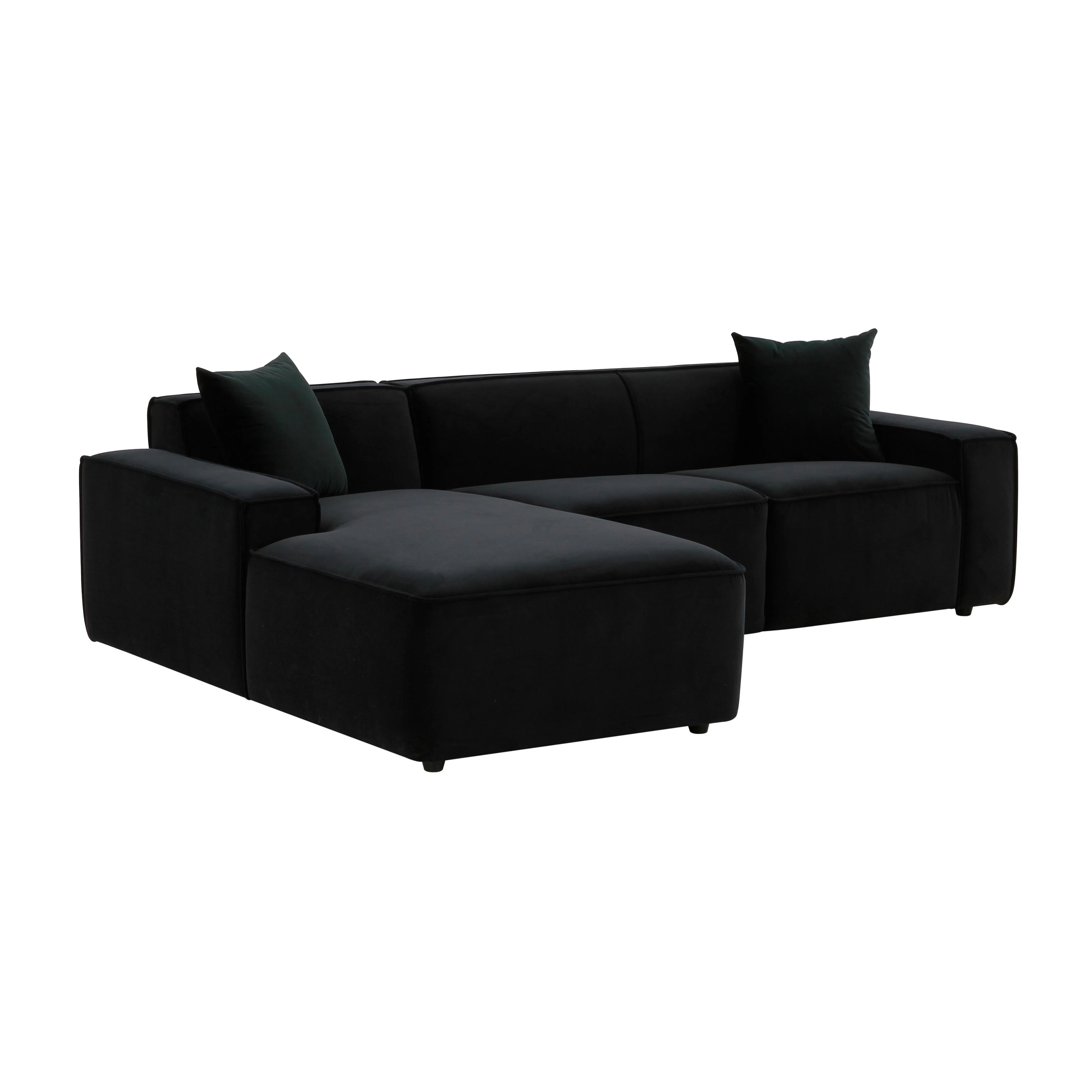 Olafur Black Velvet Sectional - LAF - Remutear