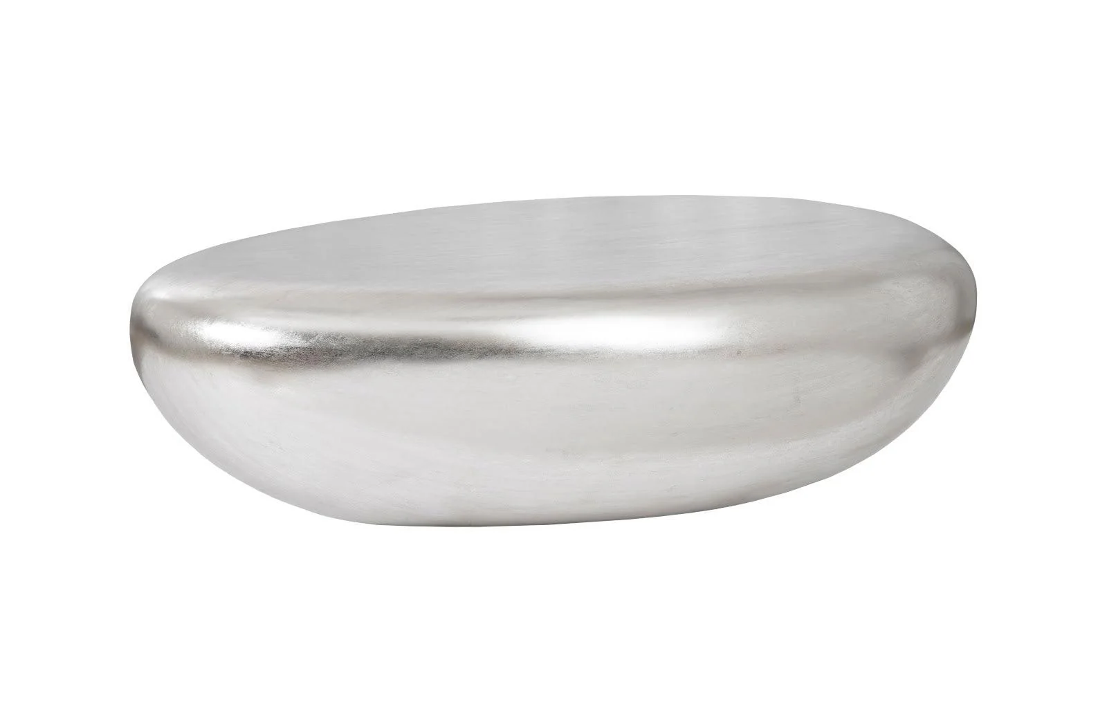 River Stone Coffee Table, Silver Leaf, Large - Remutear