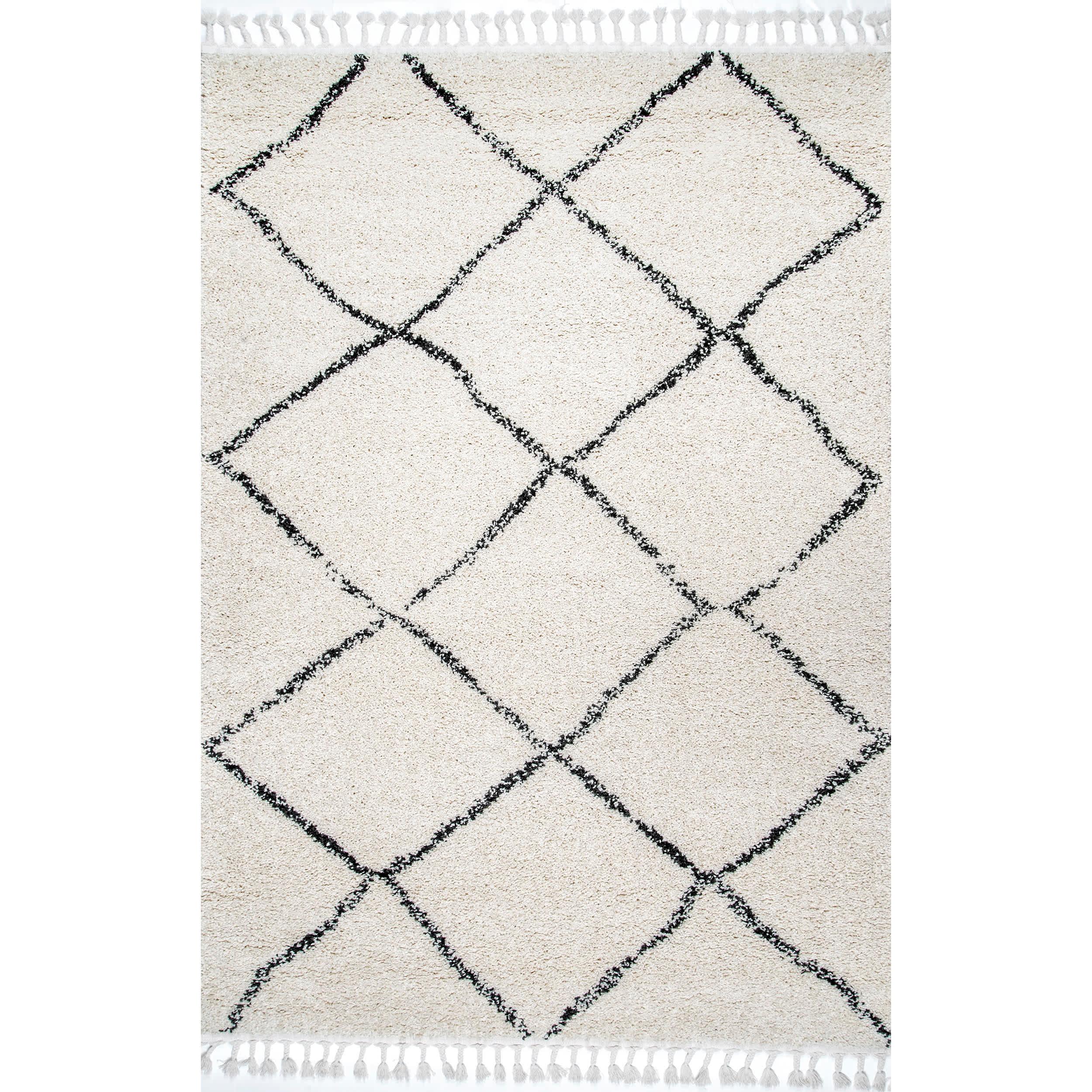 Jessie Moroccan Lattice Tassel Area Rug - Remutear