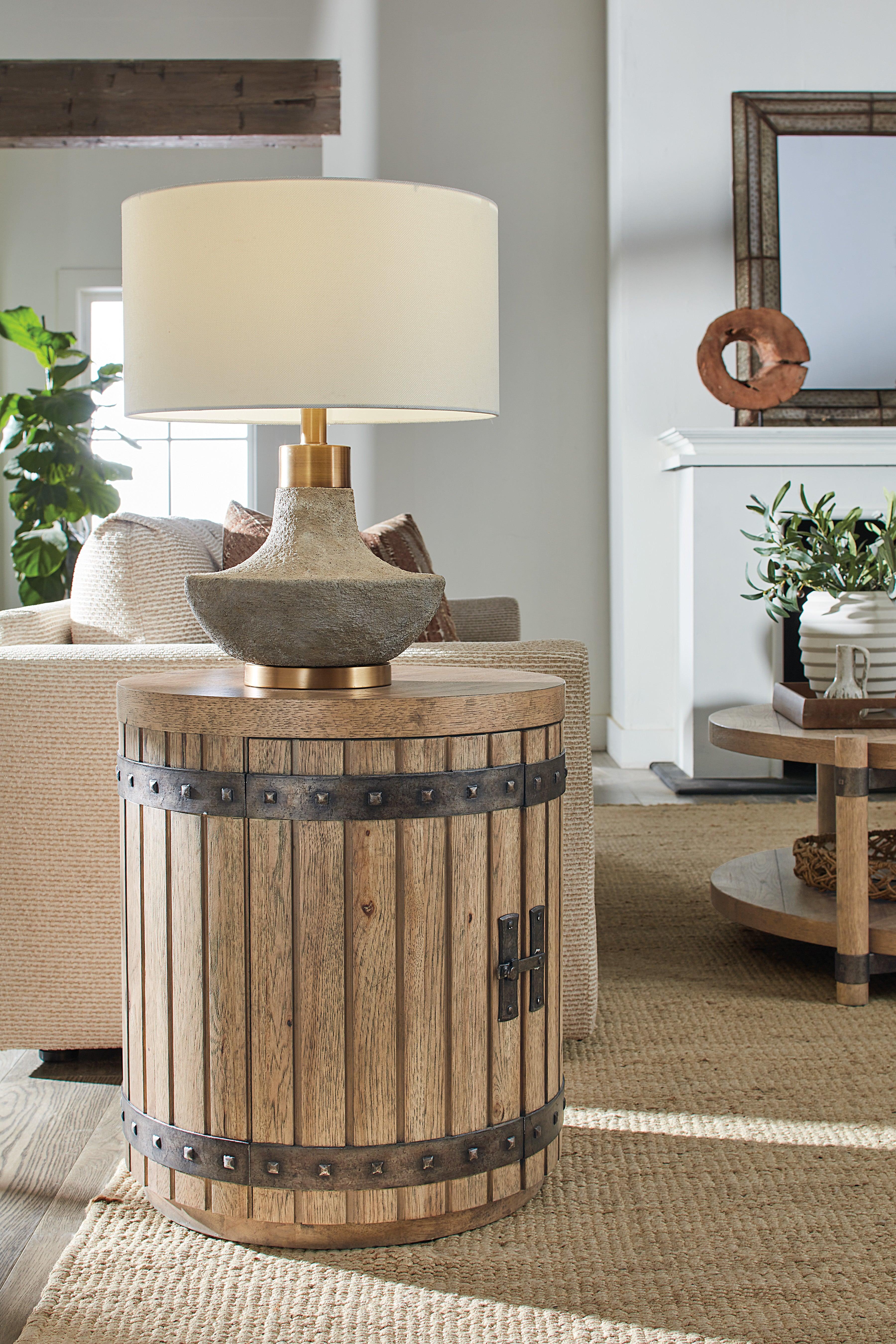 Vineyard Row Wine Barrel End Table - Remutear