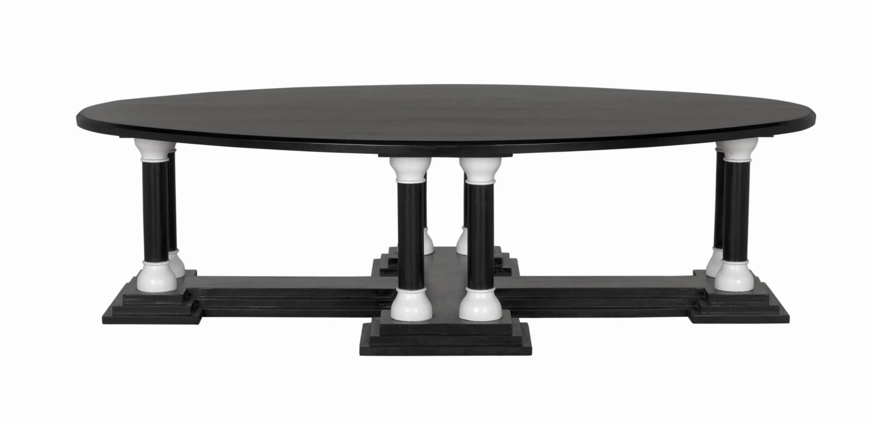 Desoto Coffee Table, Hand Rubbed Black and Solid White - Remutear
