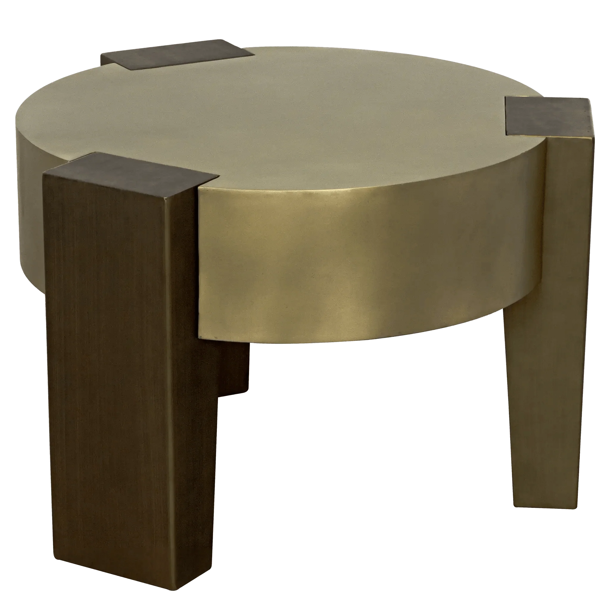 Carrusel Coffee Table, Metal with Brass and Aged Brass Finish - Remutear