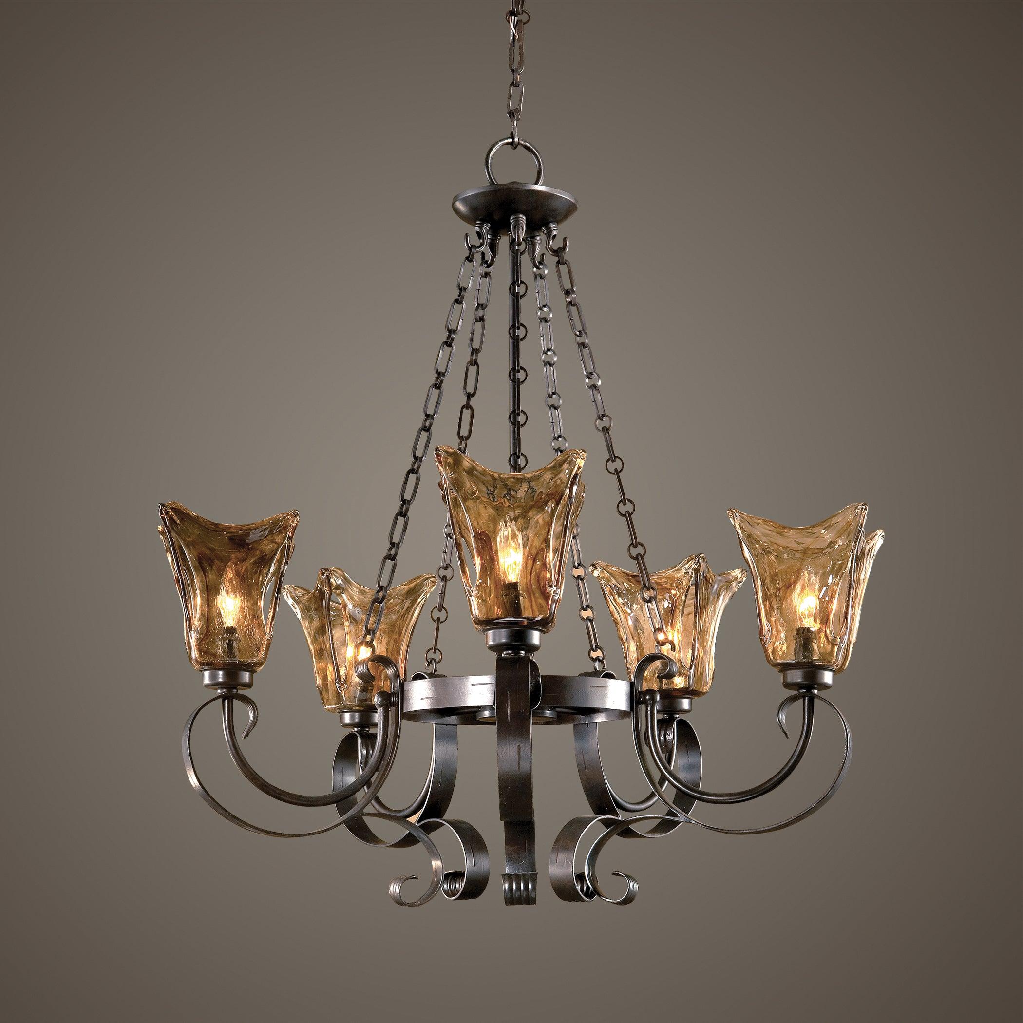 VETRAIO 5LT OIL RUBBED BRONZE CHANDELIER - Remutear