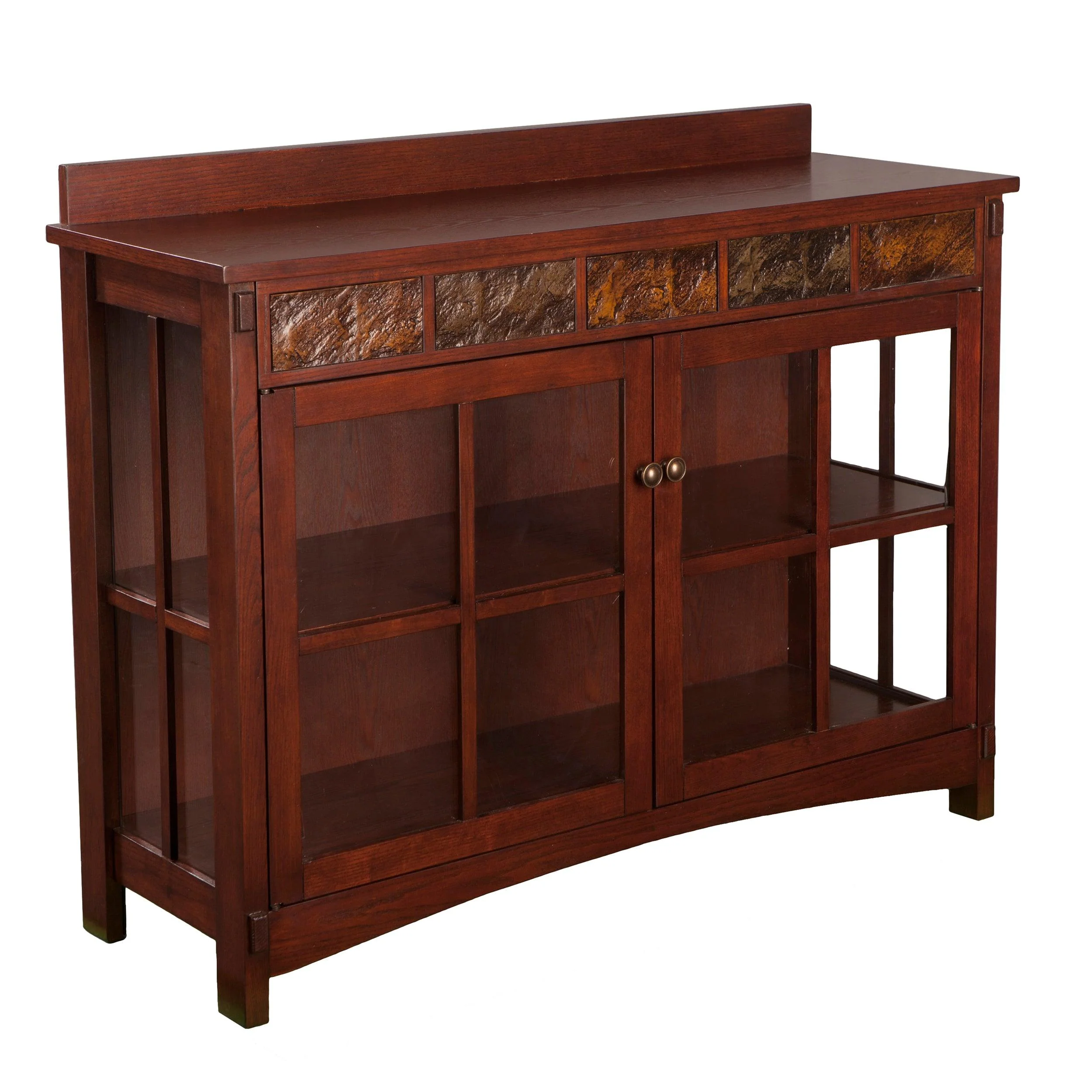 Camino Mission Faux Slate Sideboard and Display Curio - Remutear