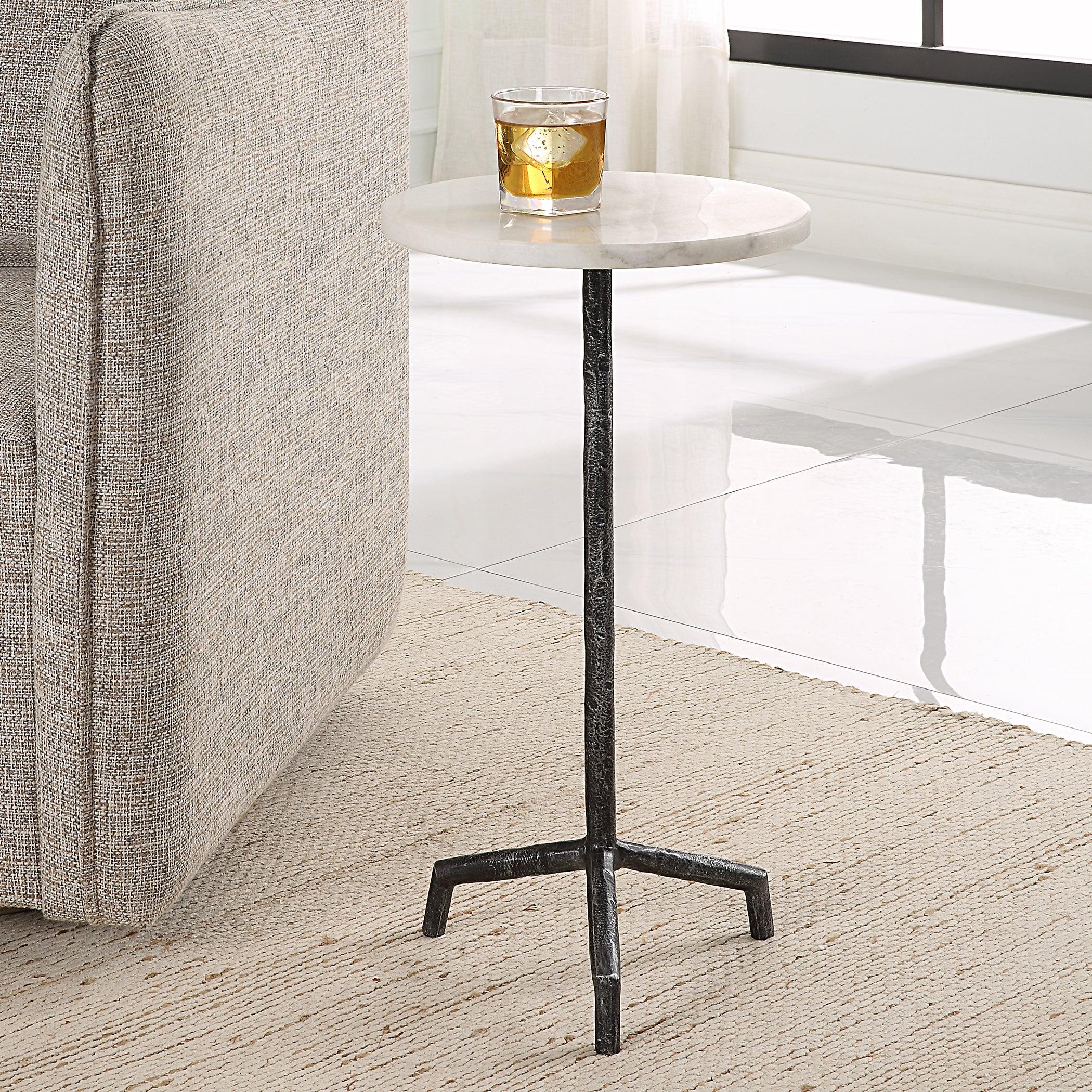 Puritan White Marble Drink Table - Remutear