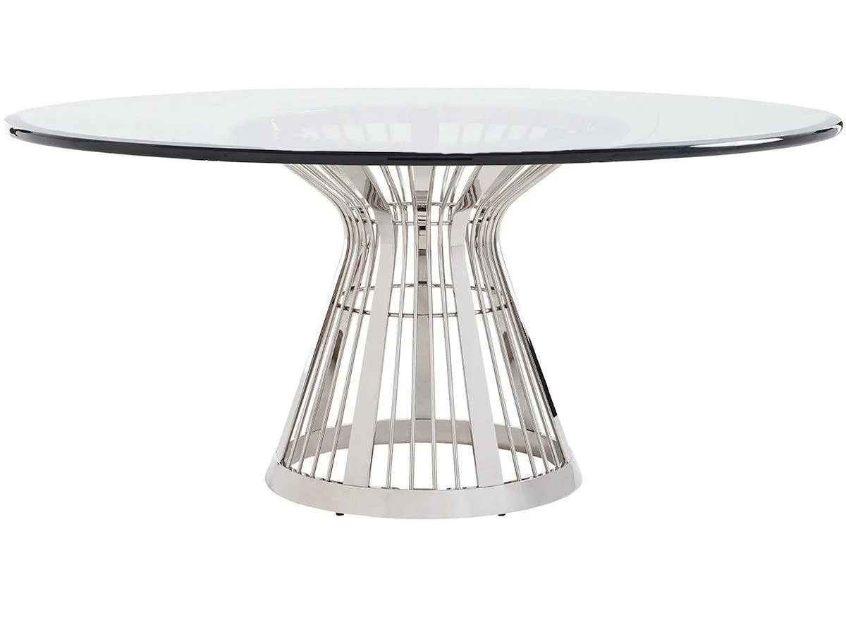 Ariana Riviera Stainless Dining Table With 72 Inch Glass Top - Remutear