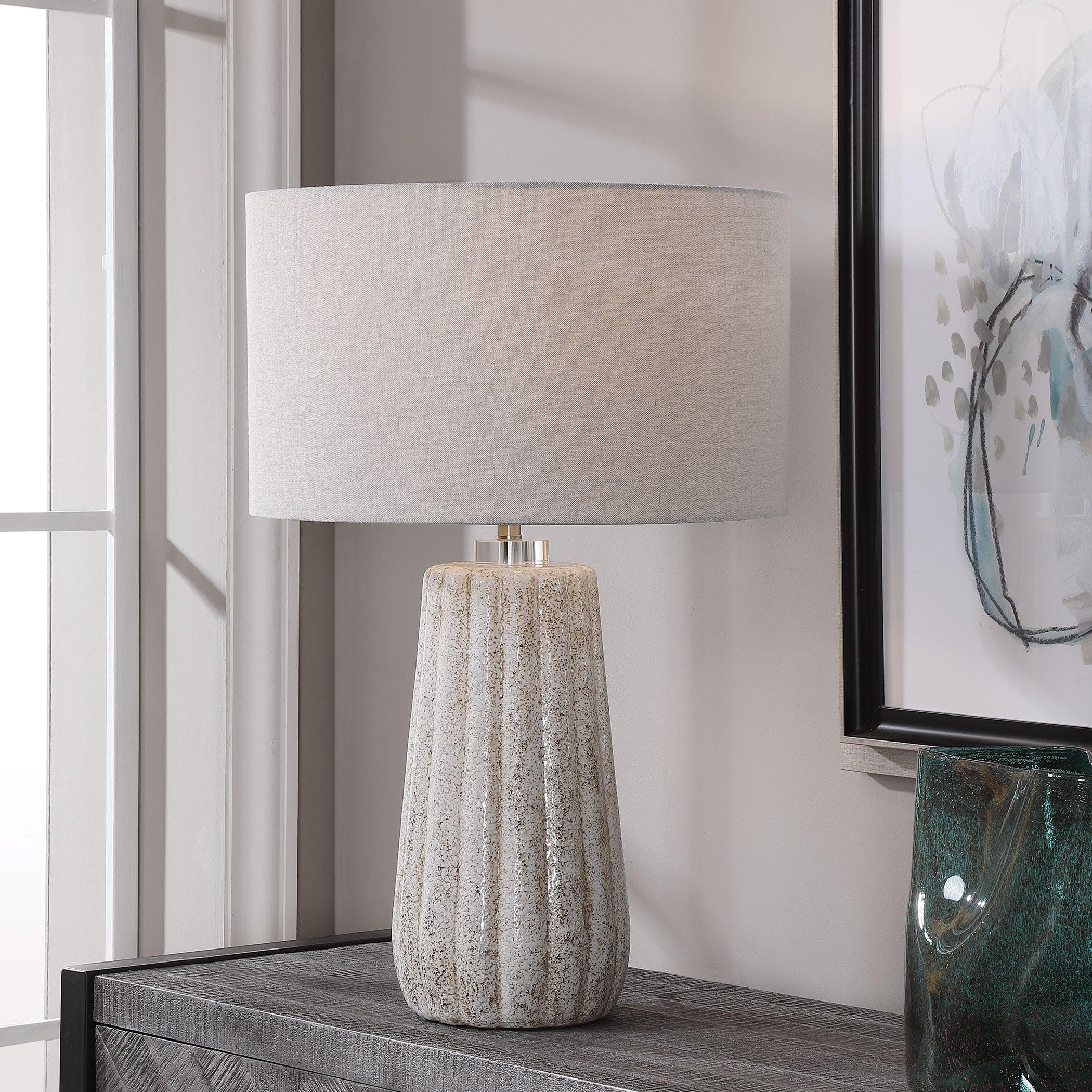 PIKES STONE-IVORY TABLE LAMP - Remutear