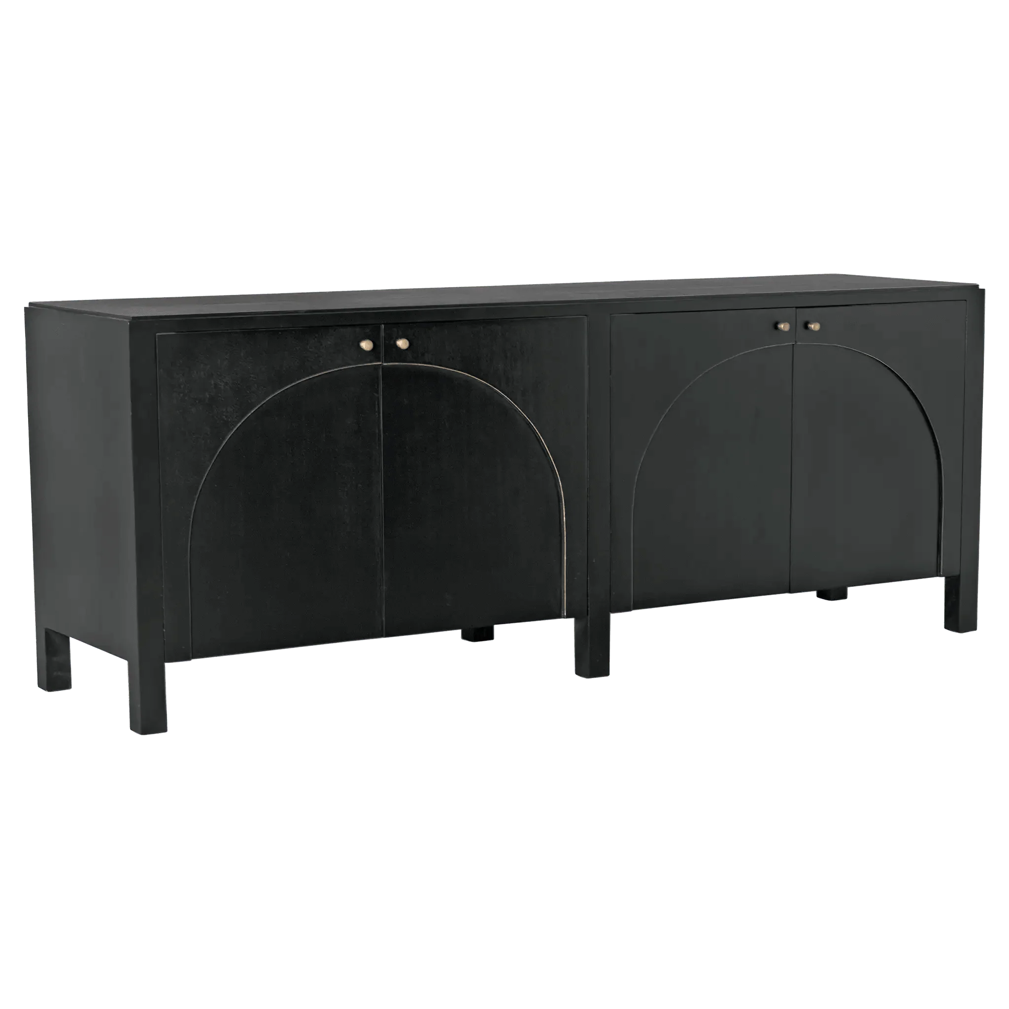 Weston Sideboard, Hand Rubbed Black with Light Brown Trim - Remutear
